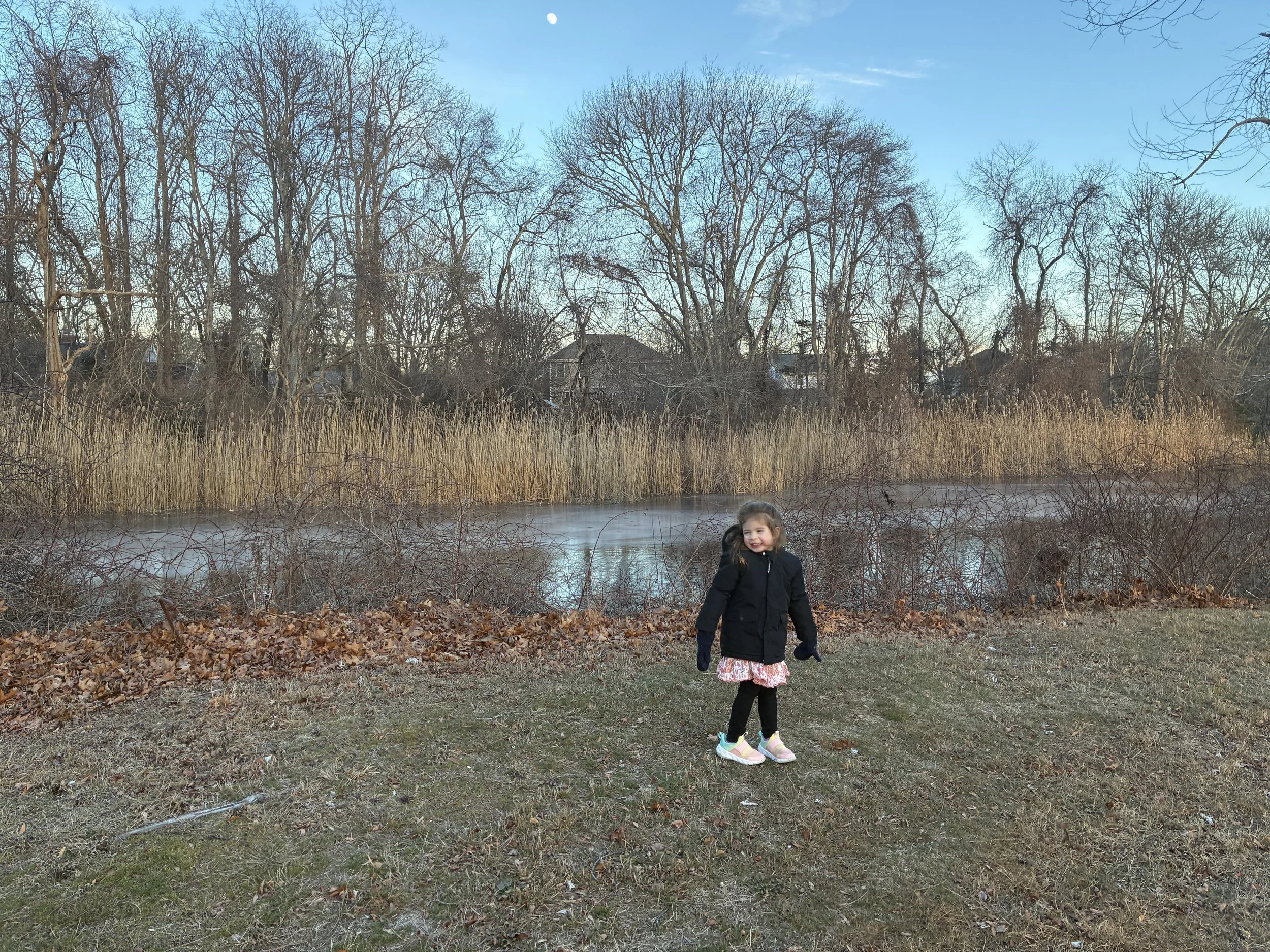 Eleanor and Mom take a walk to the Herring Run