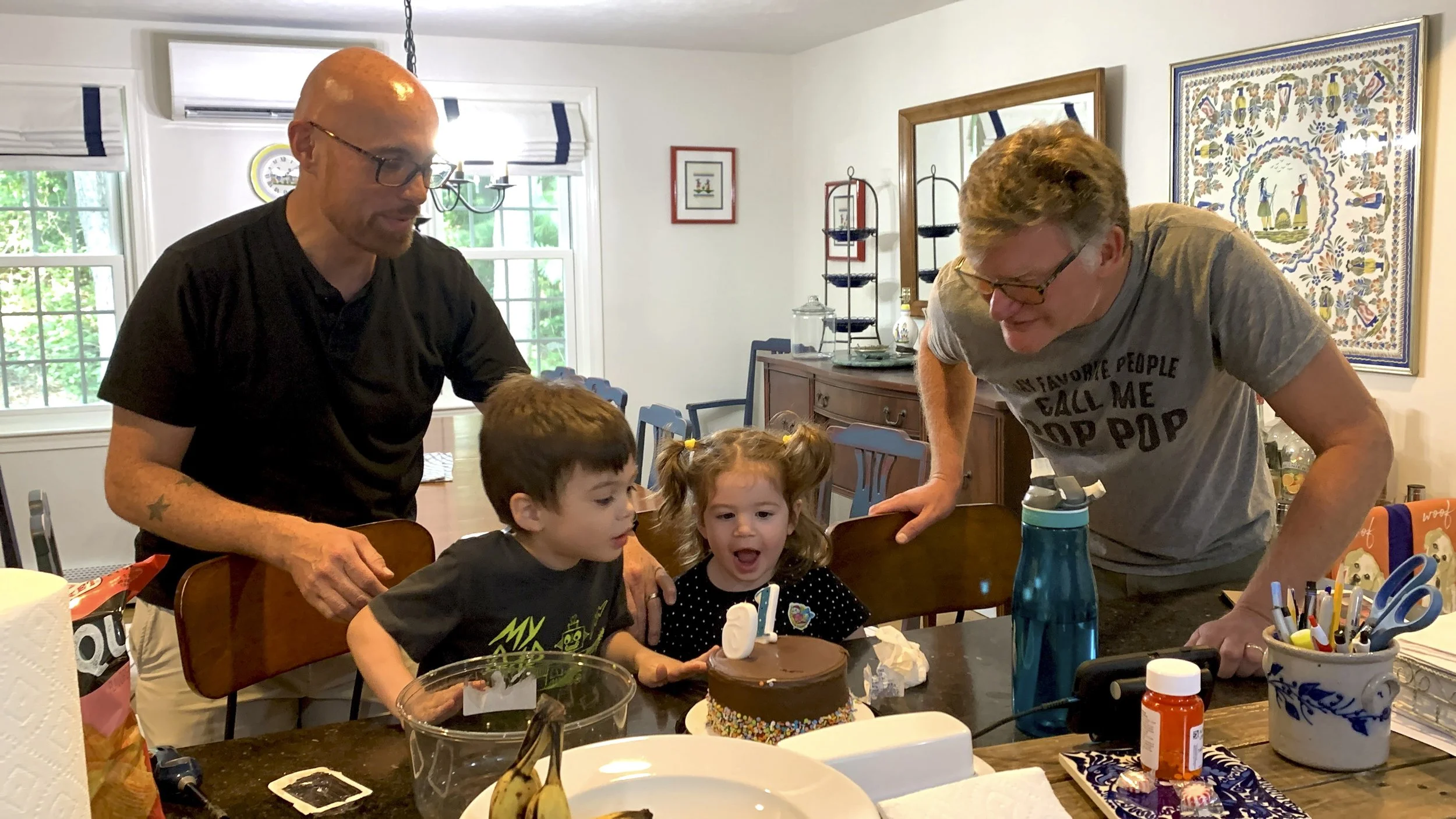 Celebrating Pop Pop's birthday, 8/14, another cell phone picture