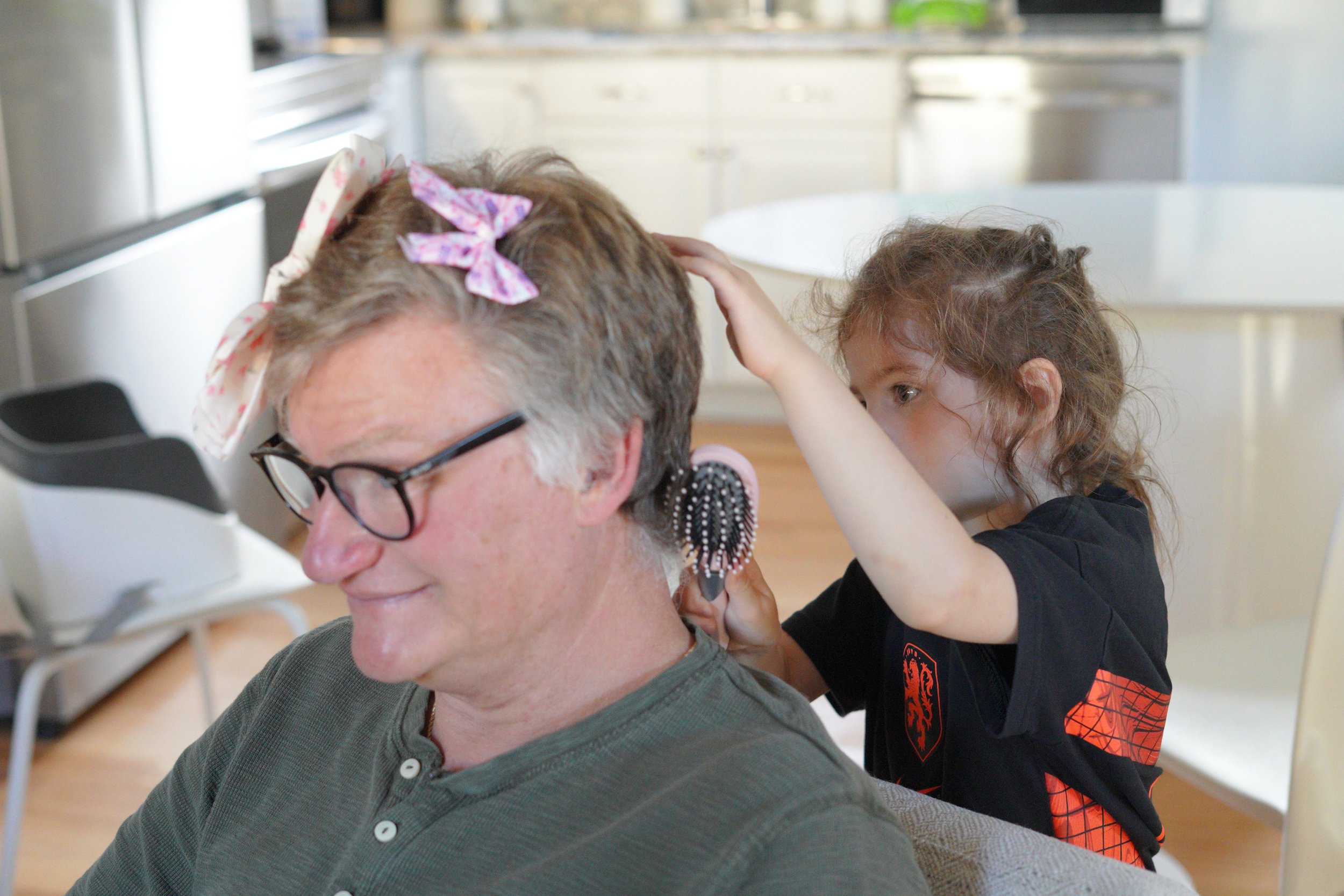 Nana and Pop Pop babysitting for us to do Parent Teacher Conferences