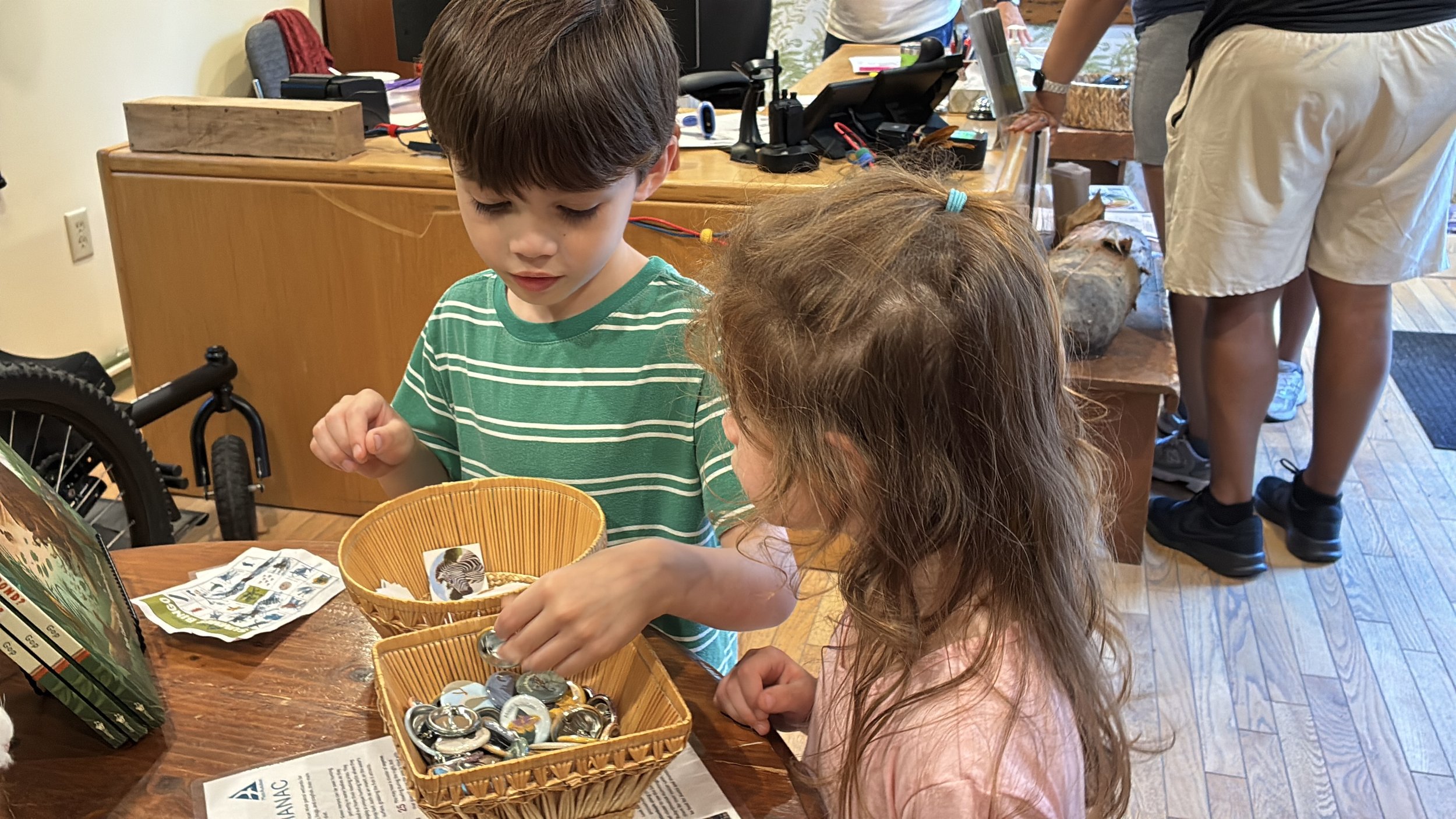 River and Eleanor got a prize for completing the hike's scavenger hunt!