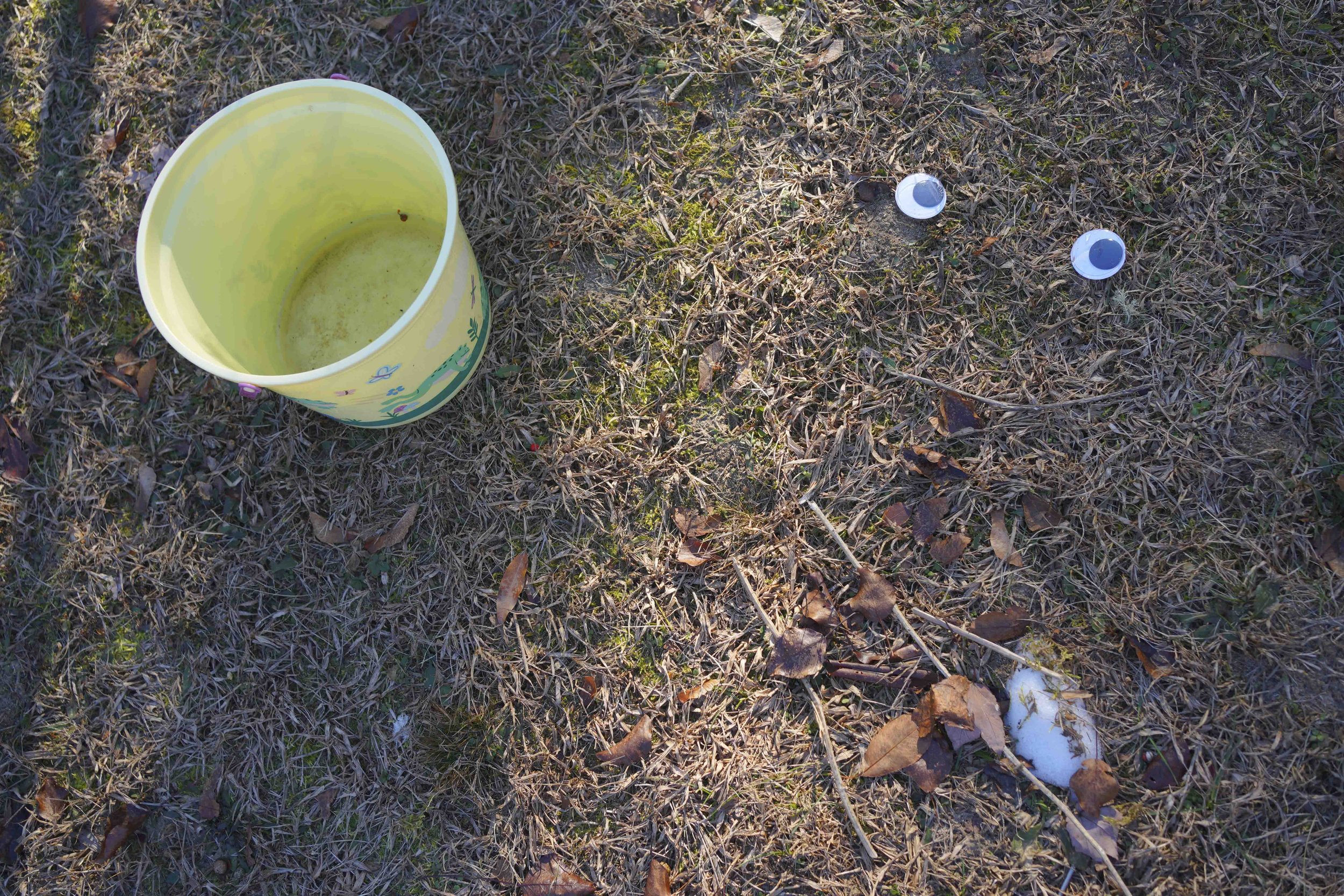 The remnants of our snowman