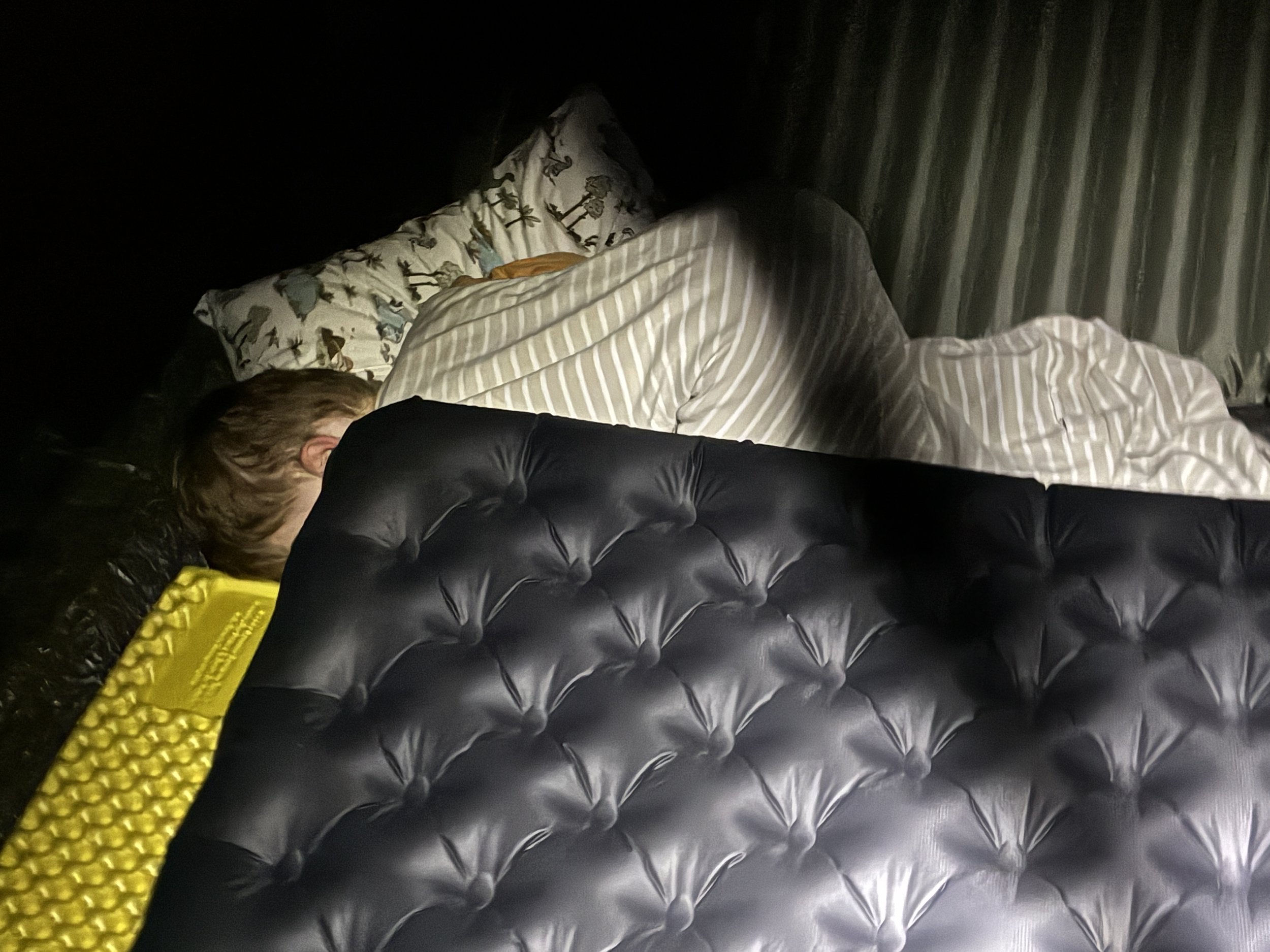 Night 3-Jack fell asleep under the mat!
