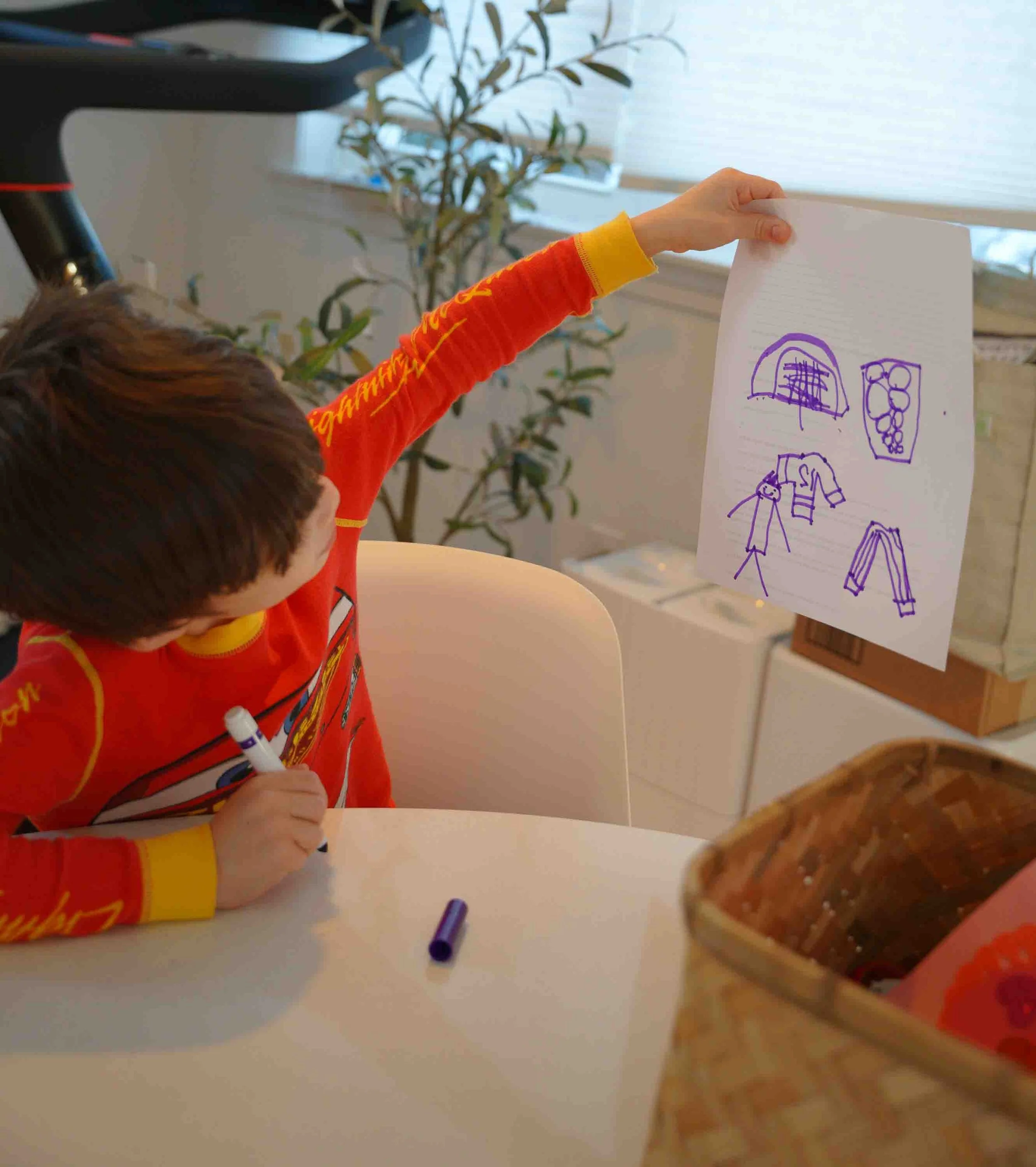 Making decorations for the Super Bowl Party