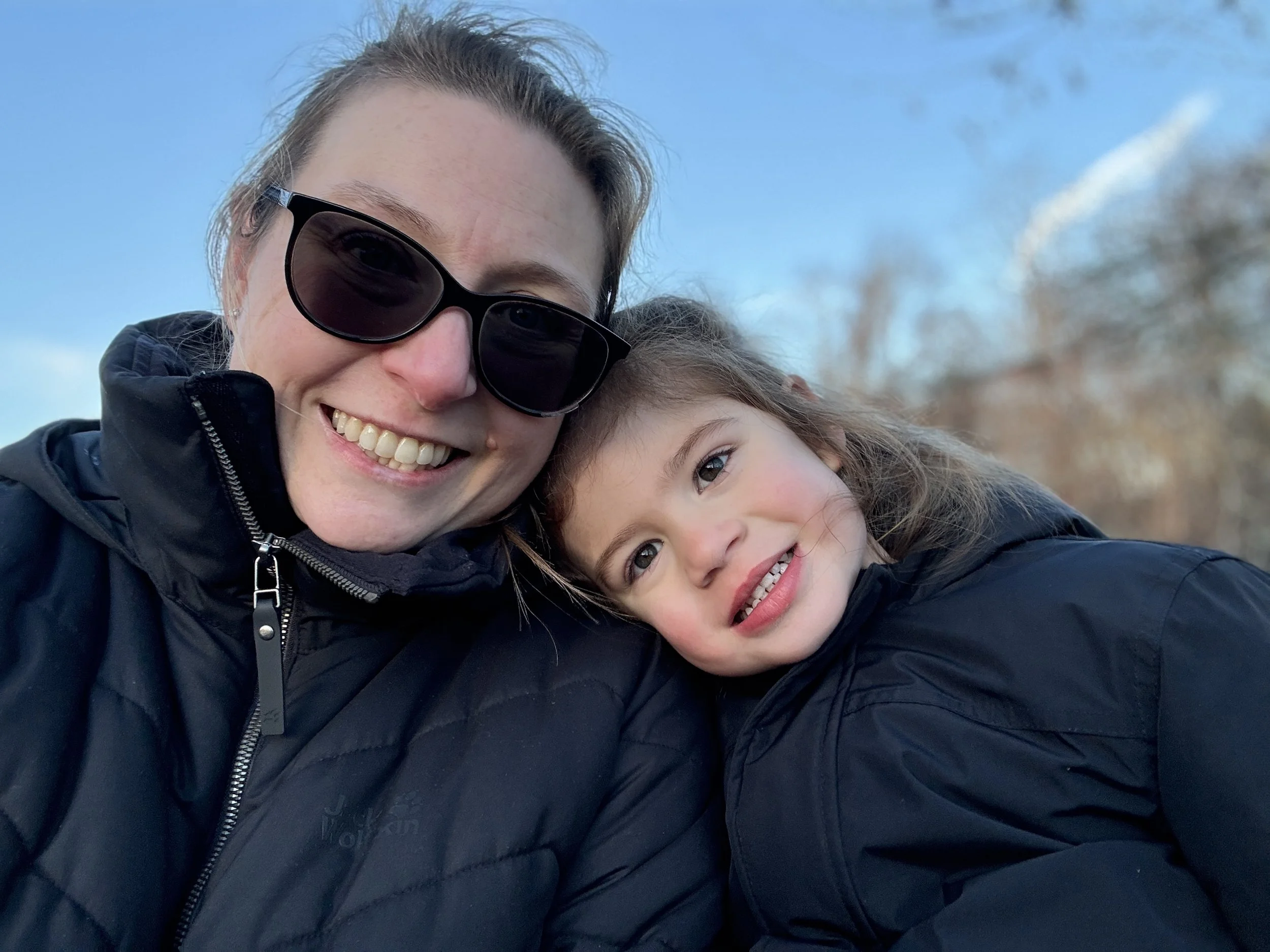 Eleanor and Mom take a walk to the Herring Run