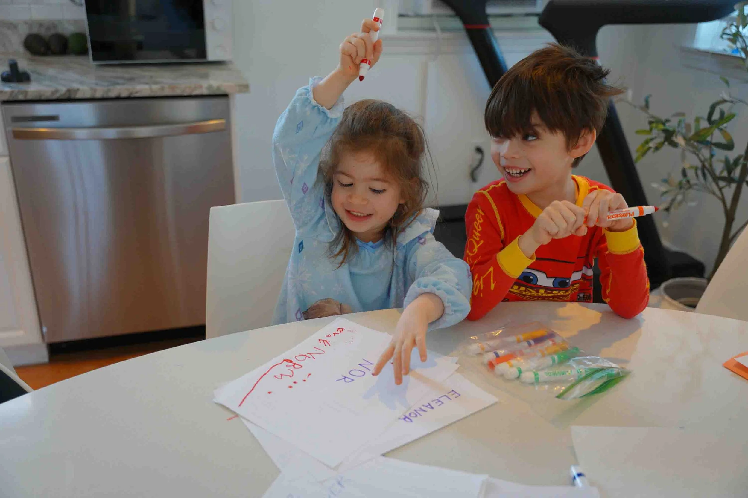 Eleanor practicing her name