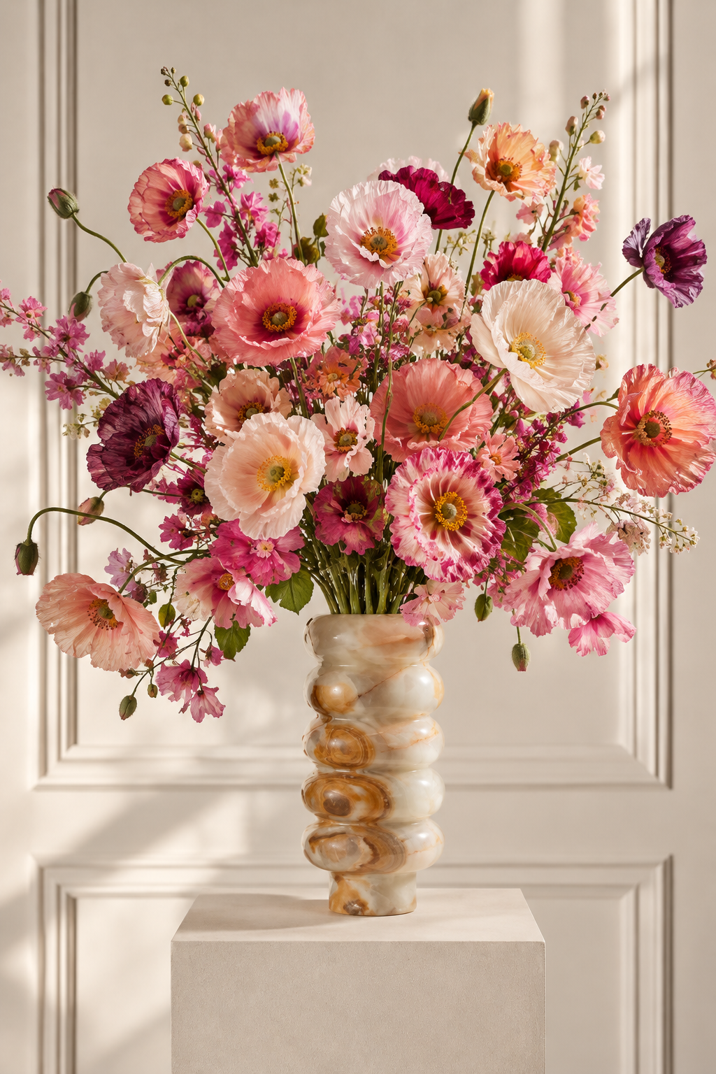 Wildes Mohnblumenbouquet im Marmorgefäß.png