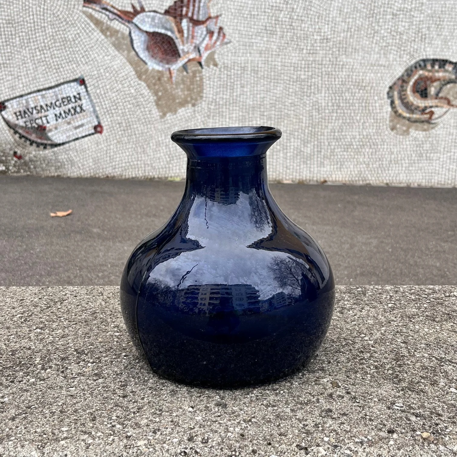 Deep Ocean – Bauchige Glasvase (25 cm)