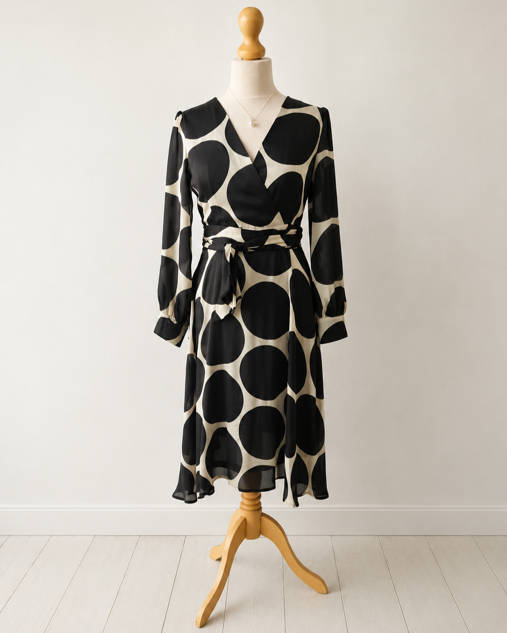 Monochrome Wrap Dress