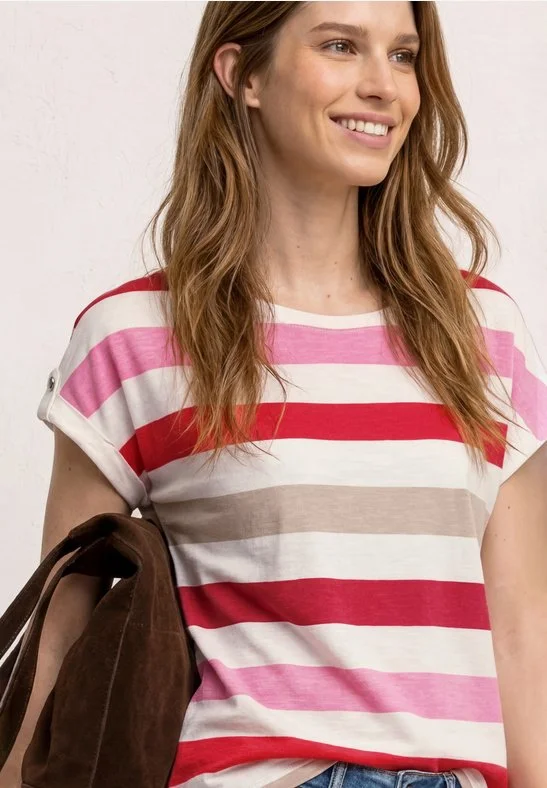 Stripe T-Shirt  - Salsa Red