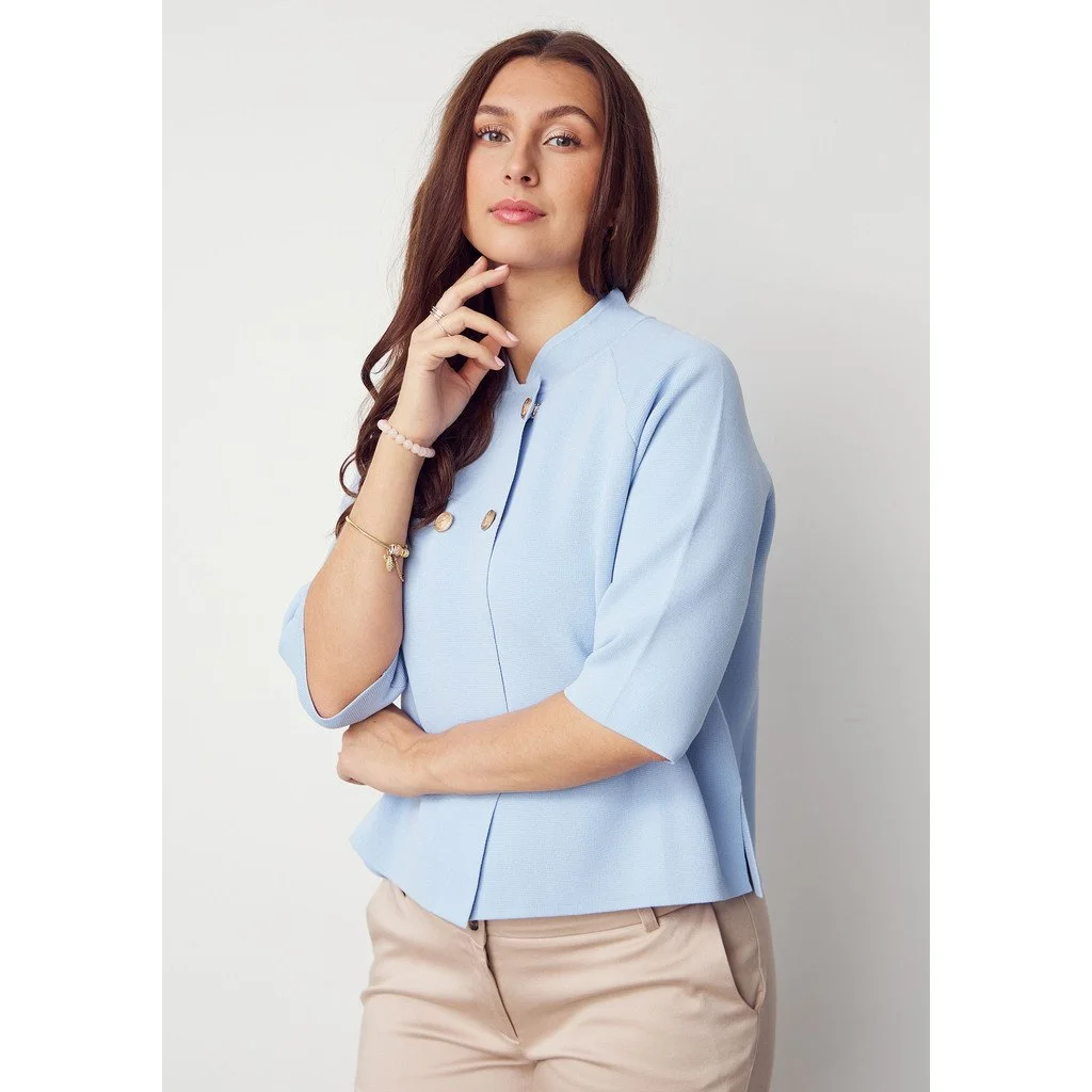 Jena Poncho Jacket- Light Blue