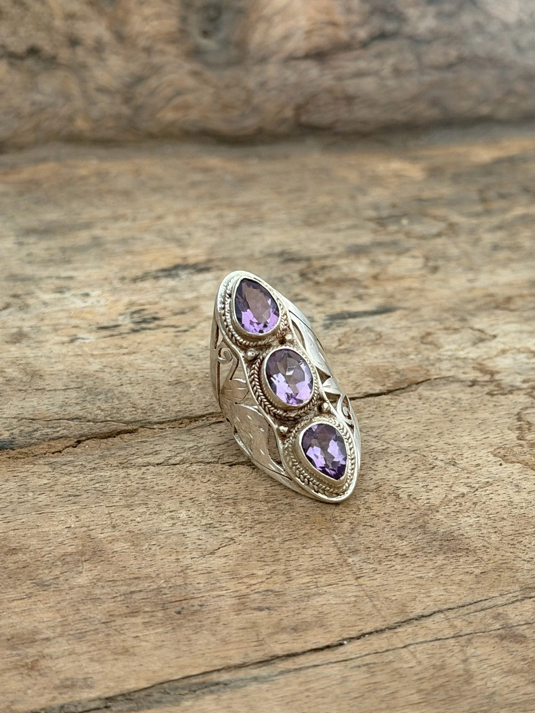 Amethyst Trio Ring
