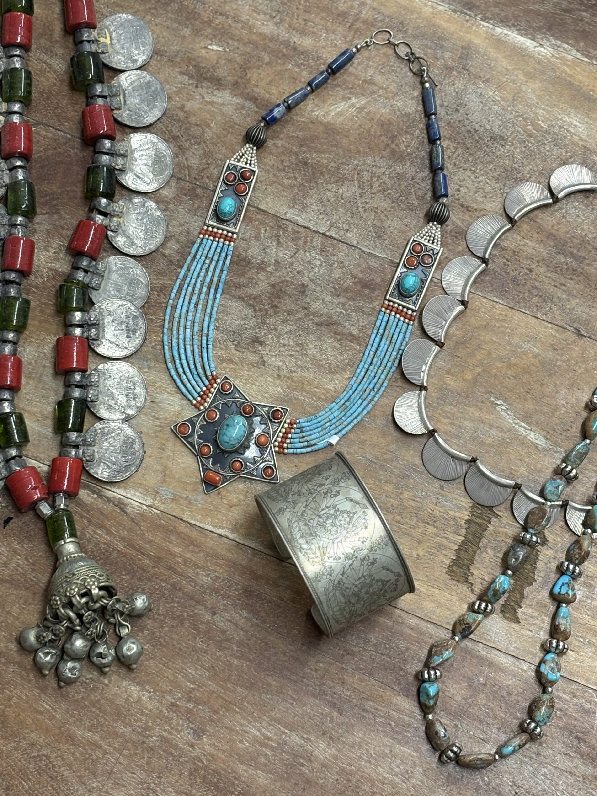 Chunky Turquoise Leaf Necklace