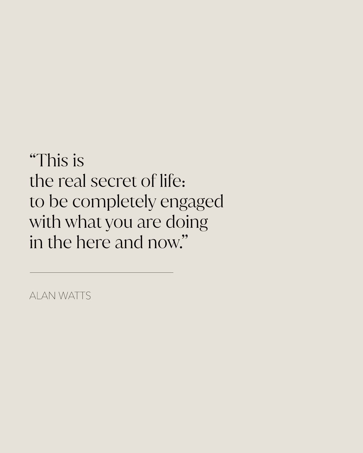 &quot;And instead of calling it work, realize it is play.&quot;
Alan Watts