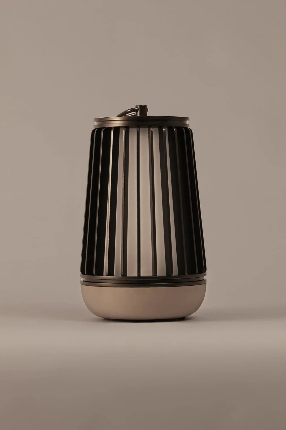 Side view of Dune Lantern's geometric metal grille