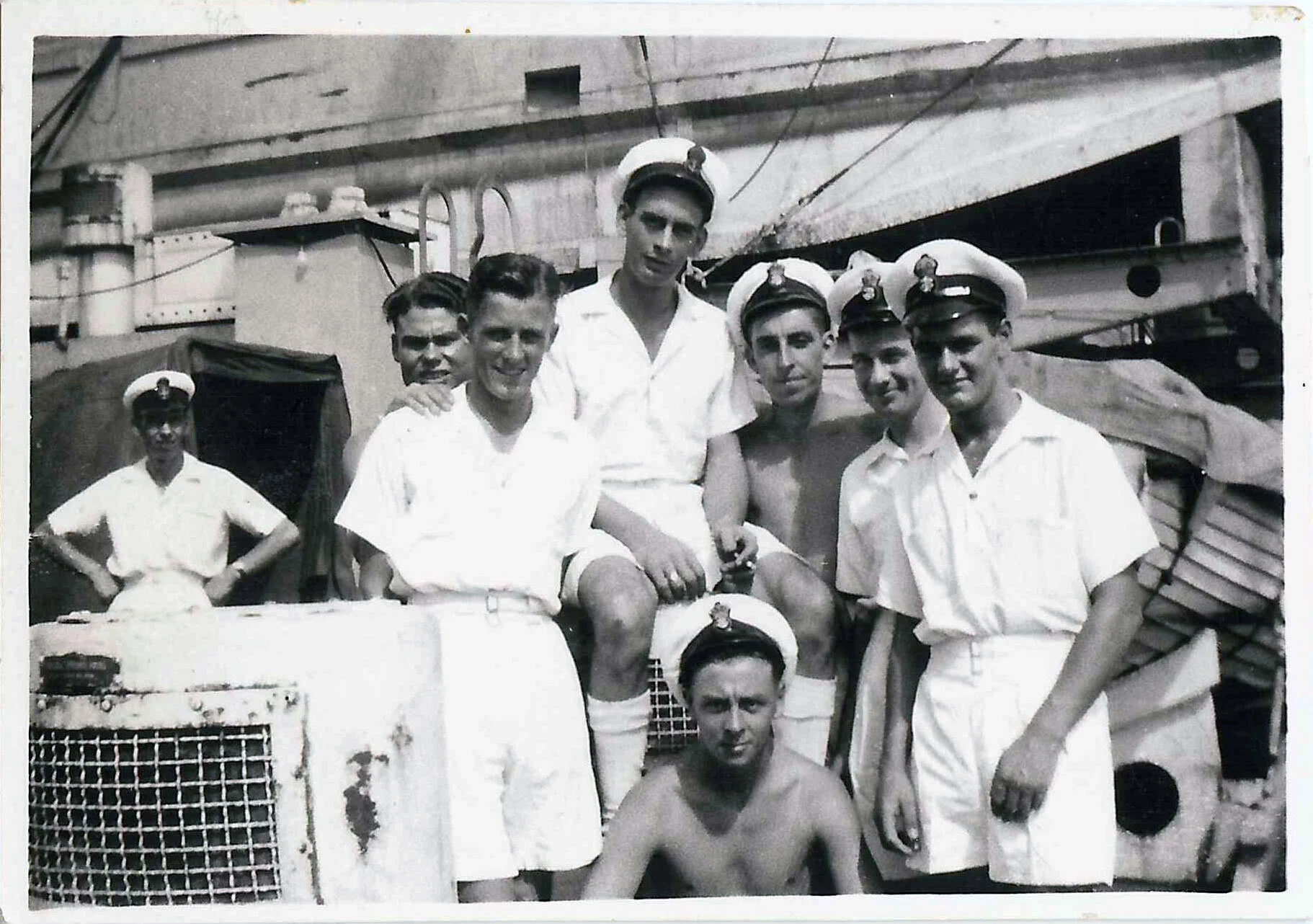 John Richard Browne in the Navy with friends