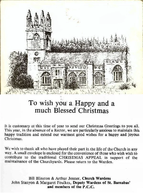 Church Christmas card; Arthur Jenner Church Warden