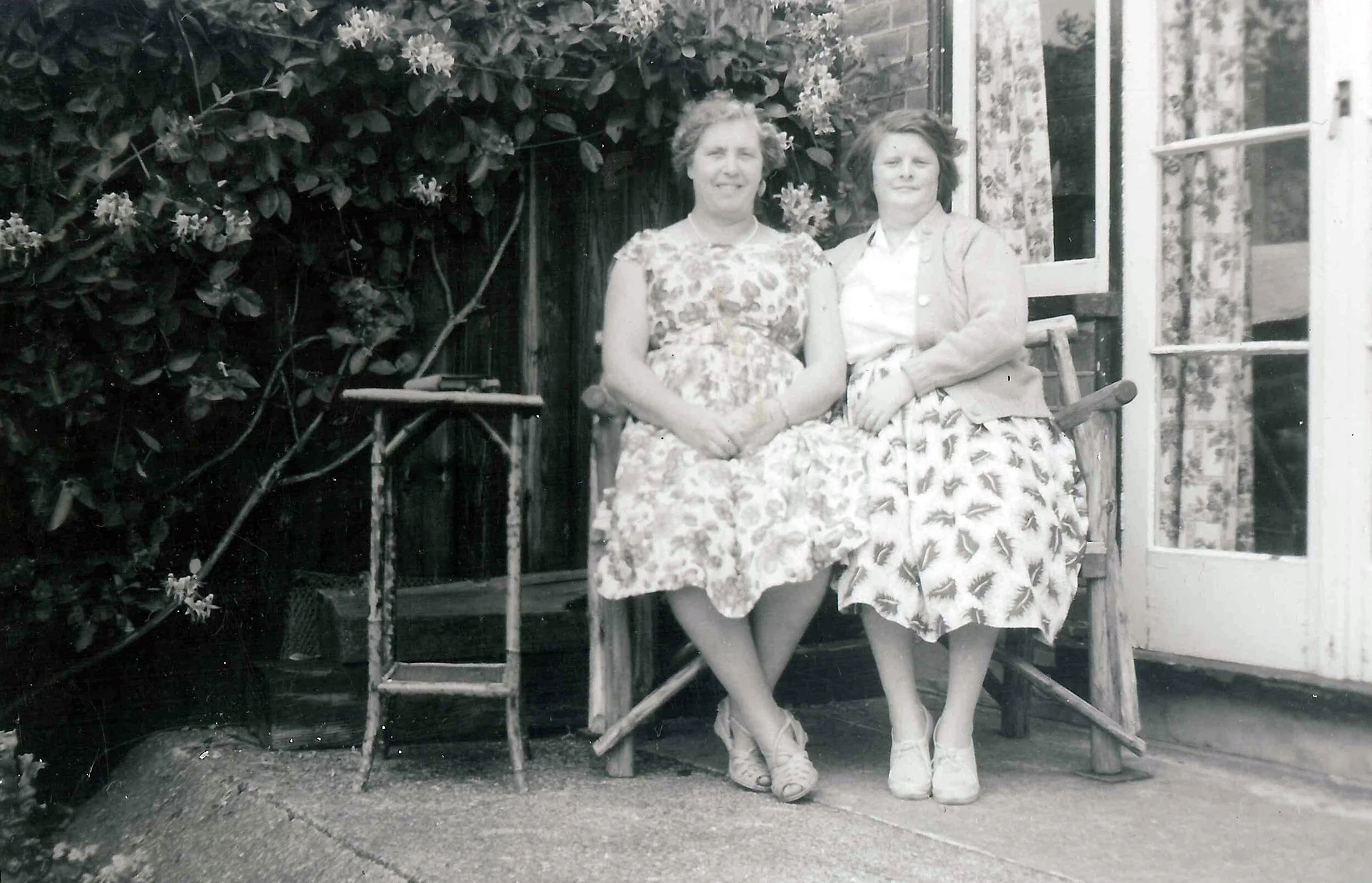 Rita Baines in back garden of 49 Shaftesbury Avenue, Dovercourt