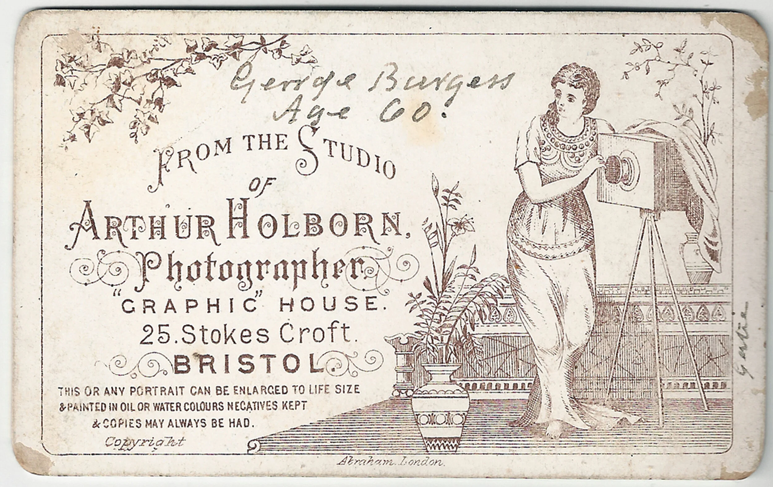 George Burgess (aged 60) born 1829 (back)