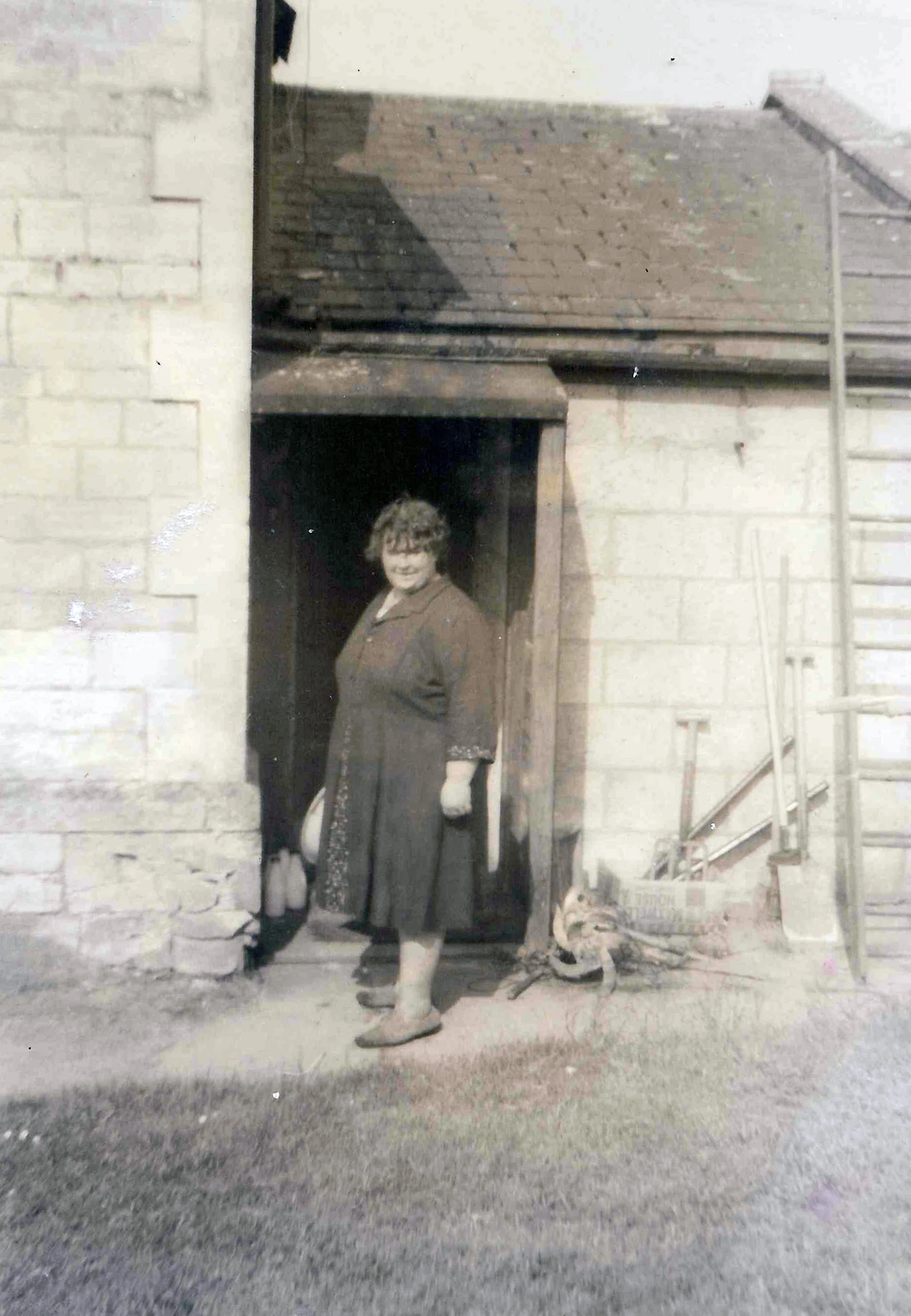 Grace Russ at family home in Uley c1966-1969