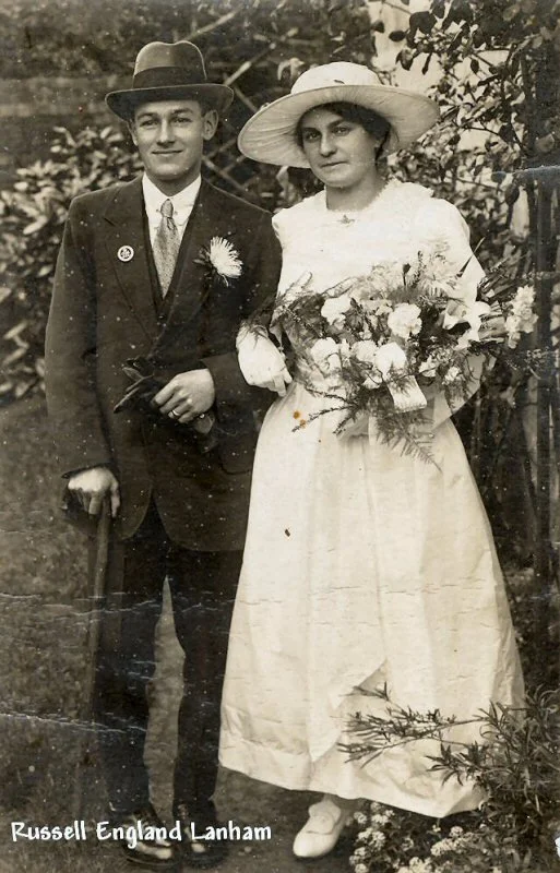 Wedding of Russell England Lanham (1895-1927) & Gladys Ball