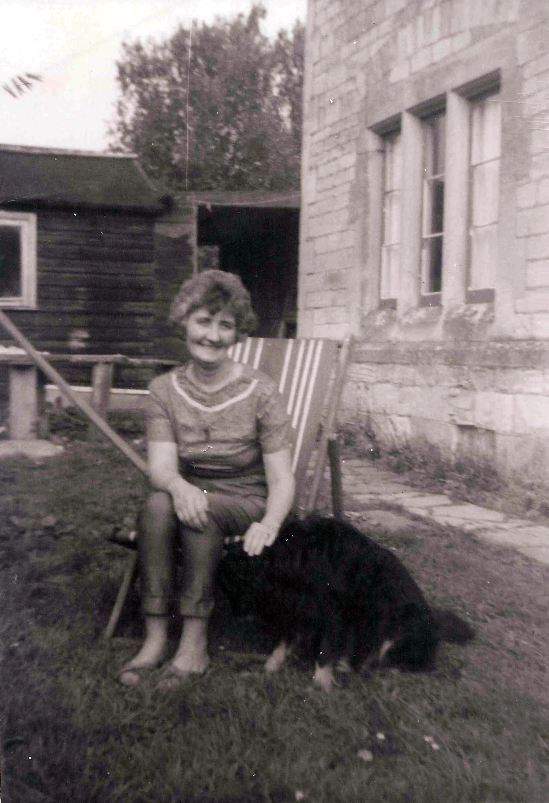 Neighbours back garden at Uley c1966-1969