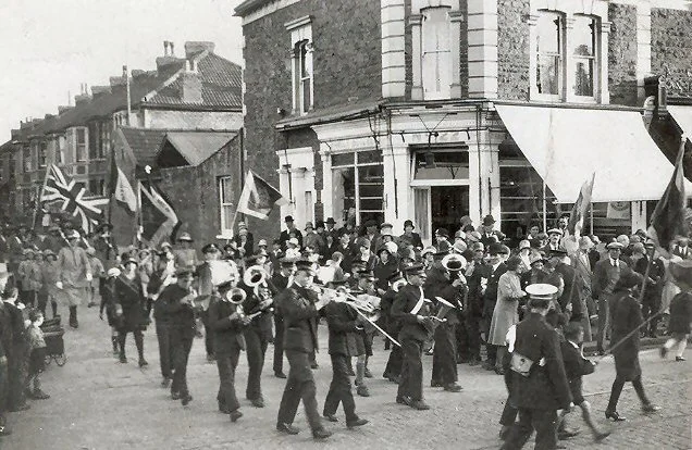 Edith Louisa Jenner carrying flag (Salvation Army guards)