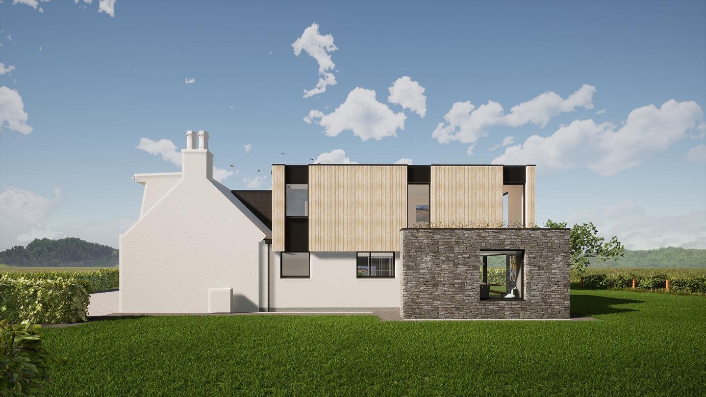 Great start to the week receiving planning approval for this contemporary extension to an already extended traditional cottage in Aberdeenshire. It was a tricky exercise to work around a number of existing additions to the home and still create quali