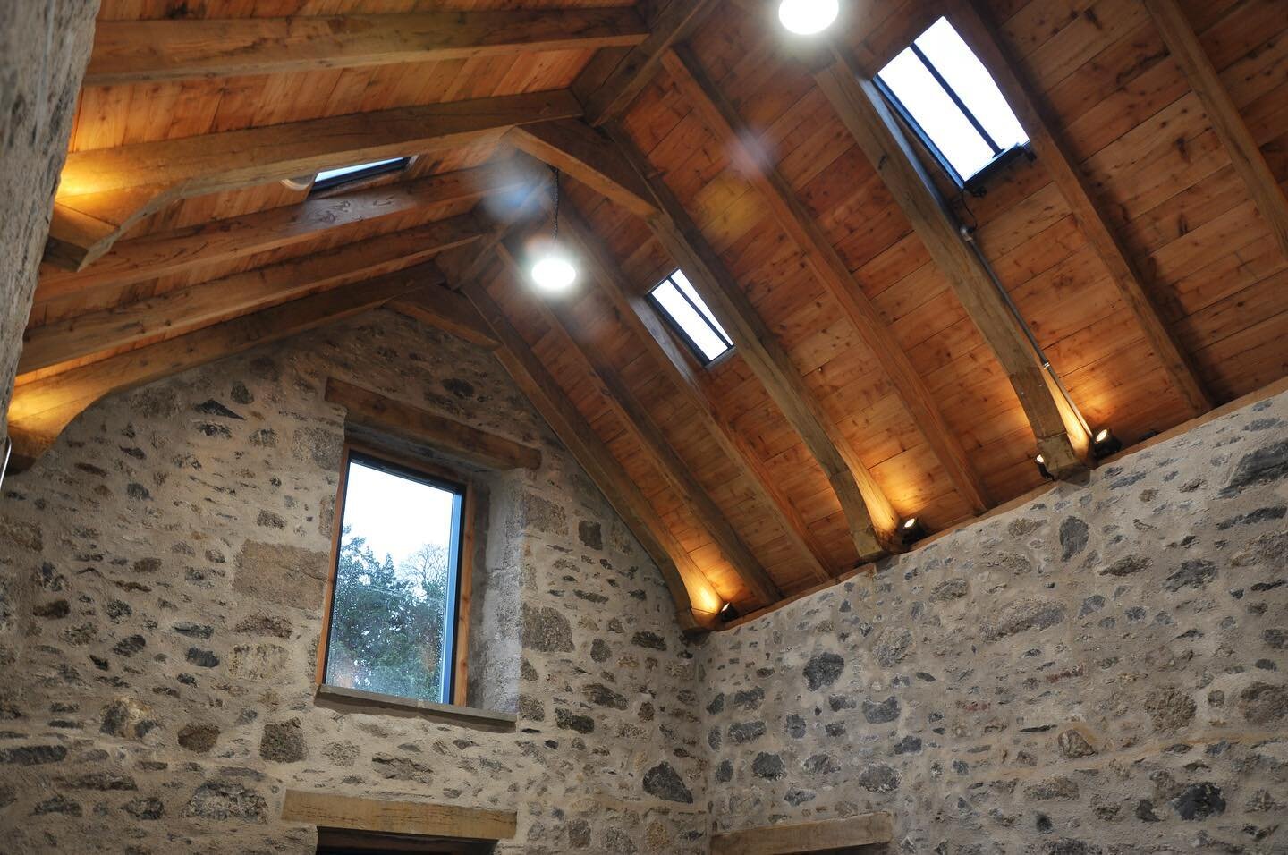 Captured some completion photos of the gardeners workshop at Maryculter today. Looking 👌🏻. #architecture #conservation #aberdeenshirearchitects #stone #timber