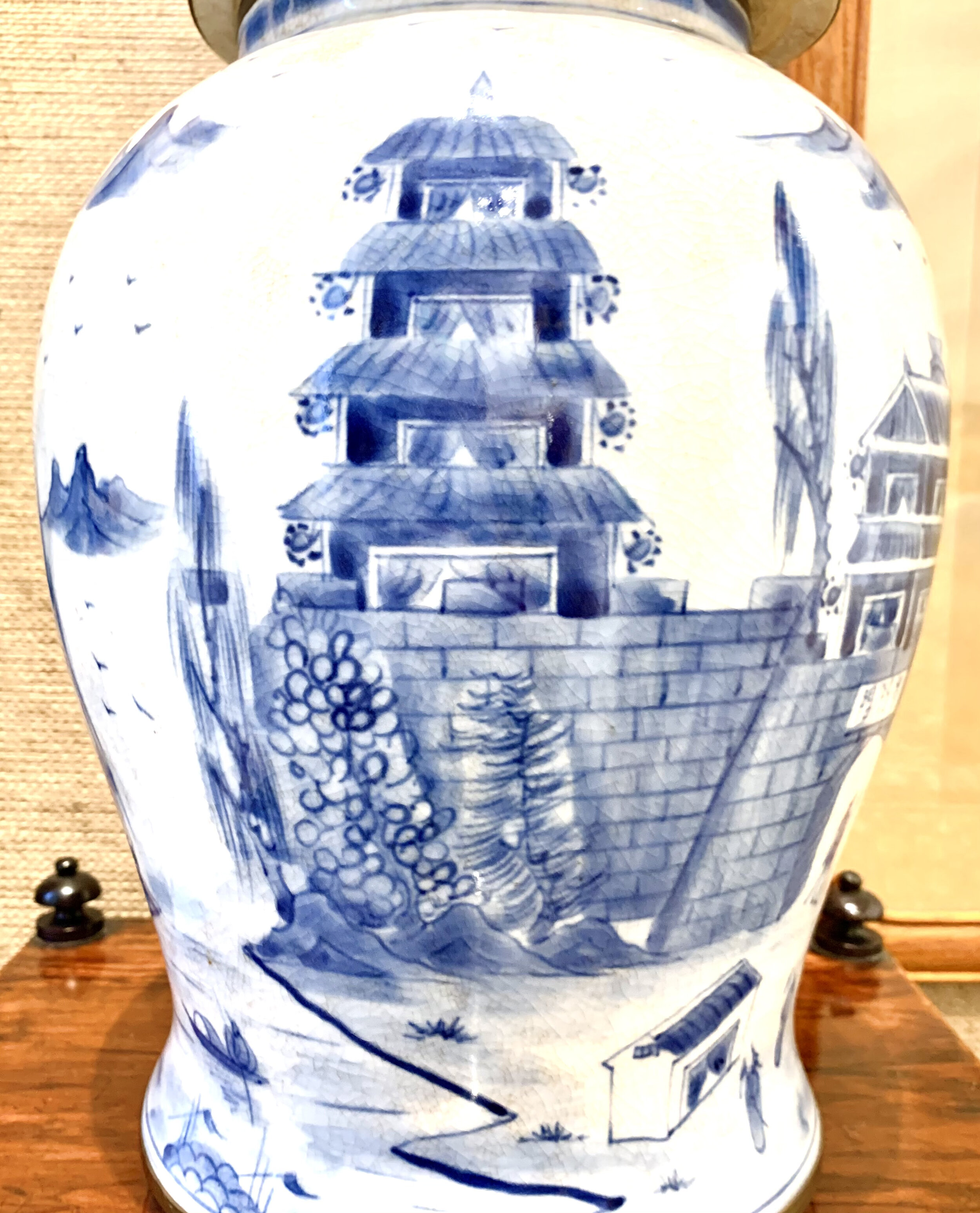 Chinese Mid 20th Century Pair of Ginger Jars