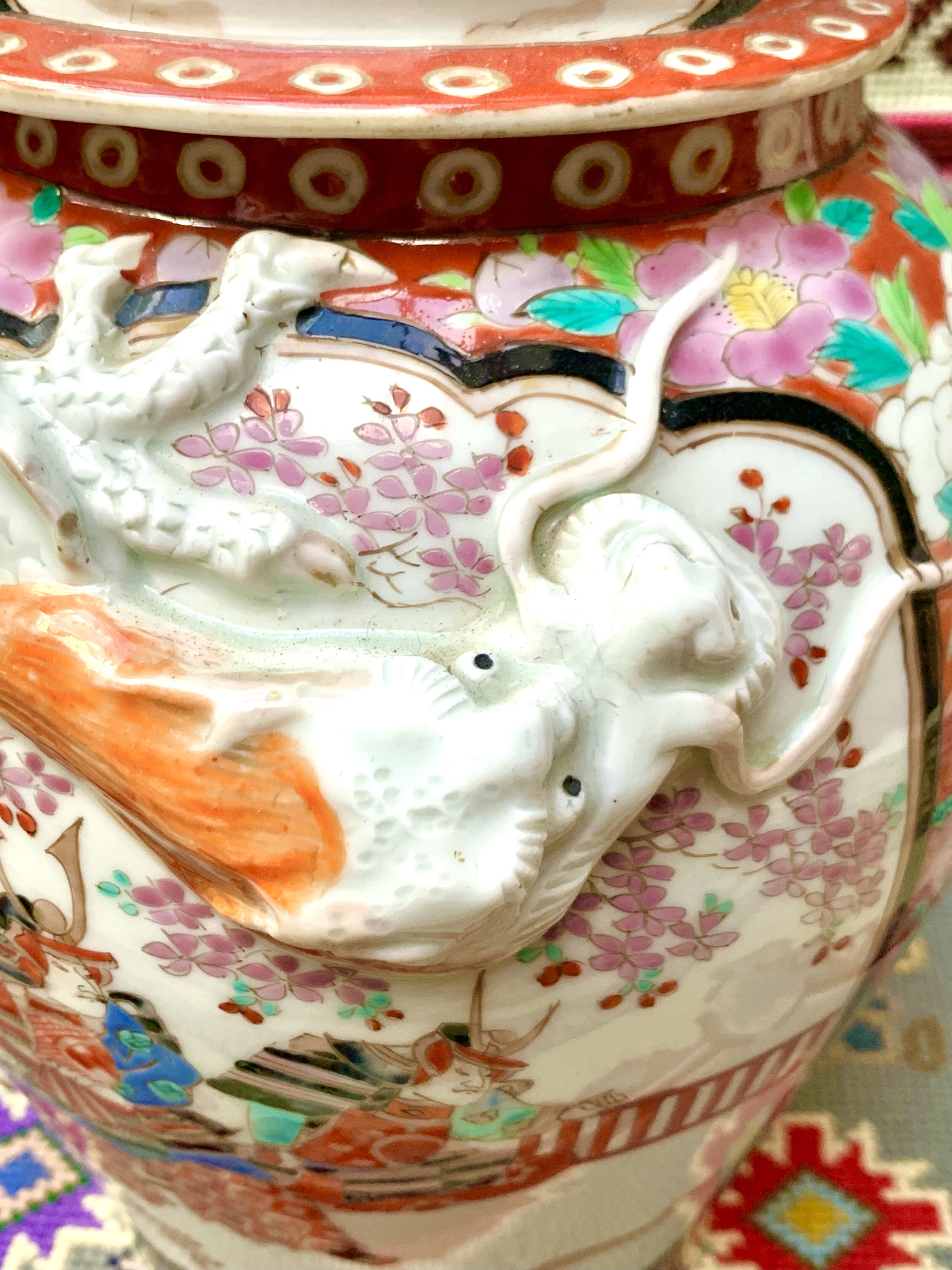 Unusual example of Imari with overlaid Dragon