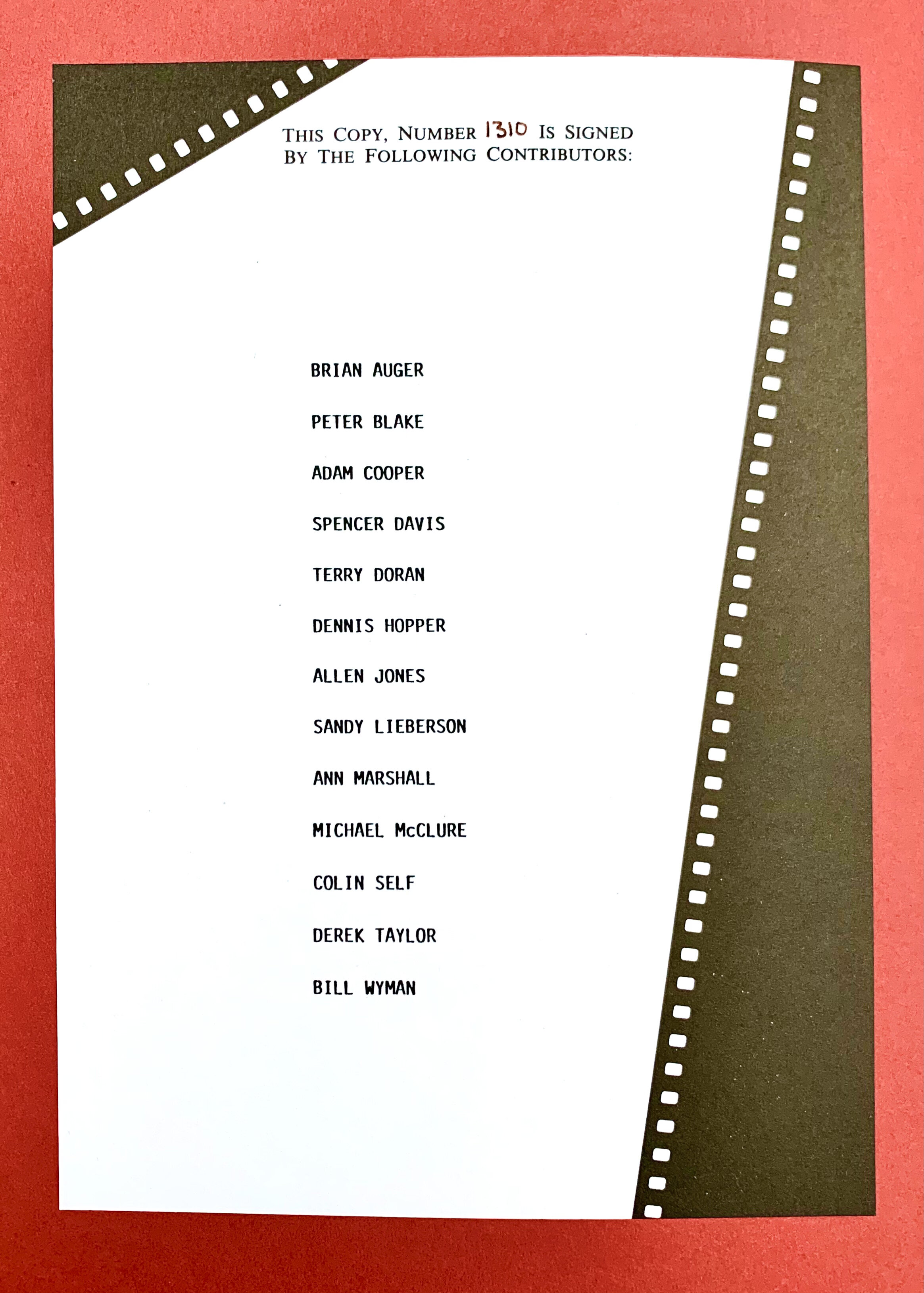 Blinds & Shutters, List of Signatures