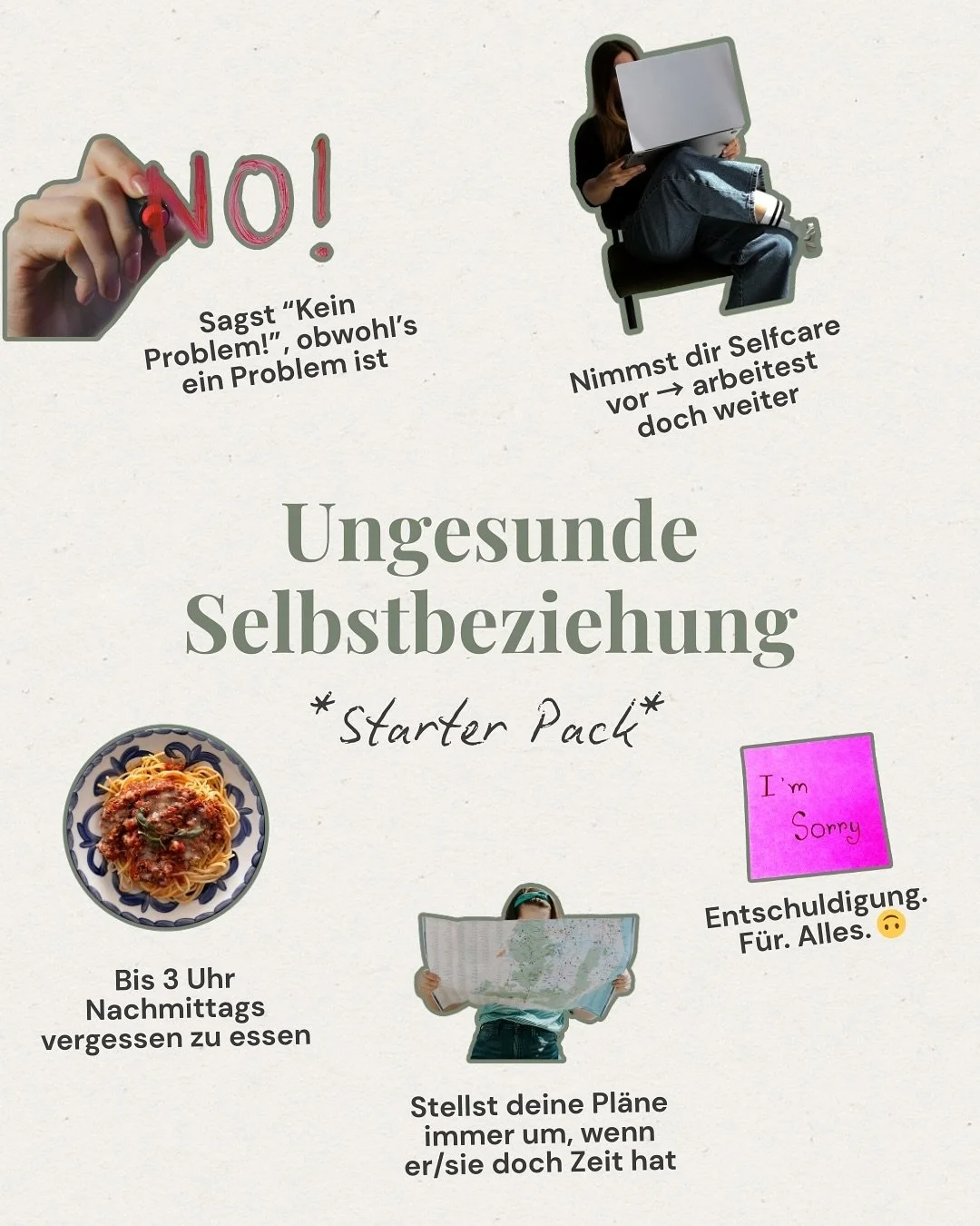 Zwischen &bdquo;Haha&ldquo; tippen und eigentlich weinen wollen.
Ungesunde Selbstbeziehung f&uuml;hlt sich oft genau so widerspr&uuml;chlich an.
Gut zu wissen: Man kann das wirklich ver&auml;ndern. 💜

&ndash;&ndash; inspiriert von @artofannaaa