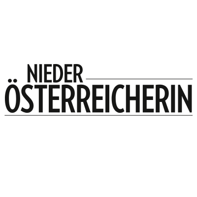 Schwarzes Logo mit Text "NIEDERÖSTERREICHERIN" in Großbuchstaben.