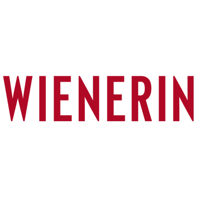 Schwarzes Bild mit roten Text: 'WIENERIN'.