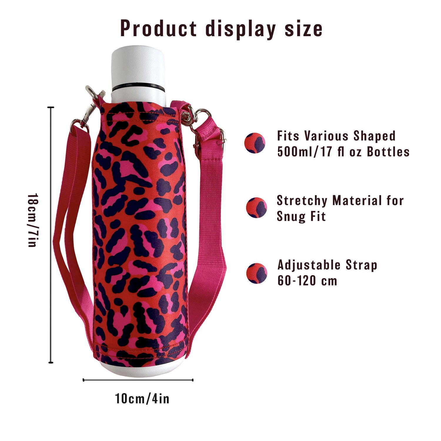 Printed 17 oz. Plastic Water Bottles with Strap