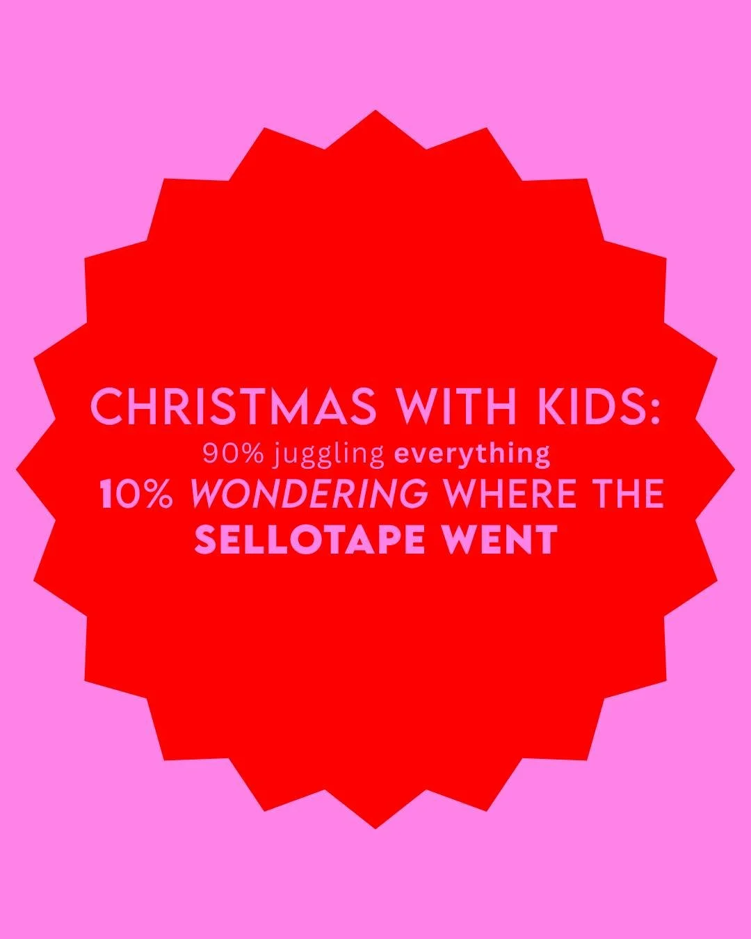 90% of December is wrapping, shopping, cooking, organising, school plays, parties&hellip;And the other 10%? Trying to remember where on earth you left the sellotape.

If only everything in family life stayed exactly where you put it&hellip;
(Which is
