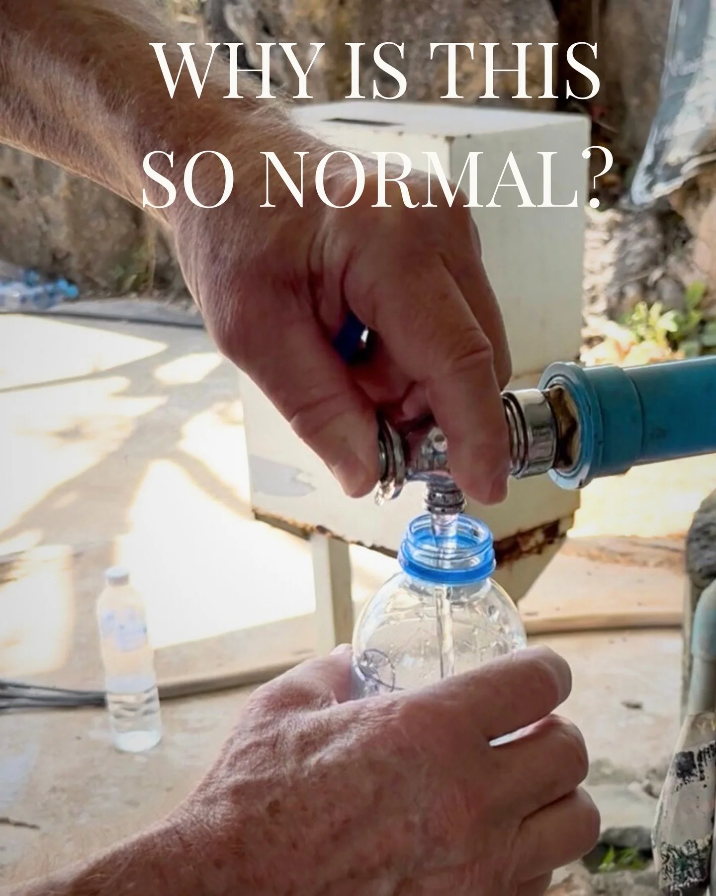 Why is this so normal?

Single-use bottles weren&rsquo;t meant to be refilled like this &mdash;
but busy days don&rsquo;t always leave room for better systems. Wash your bottle out and give it another lease of life.
.
.
.
#bottle_soc #modernlife #han