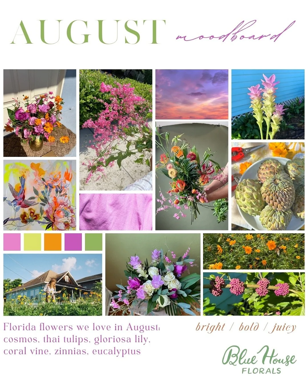 It&rsquo;s hotter than hot, but the flowers won&rsquo;t quit! The garden is giving juicy, bright and bold this  month. 🍉

When you order flowers in August, here are some of the varieties, colors, and textures you&rsquo;re likely to see in our design