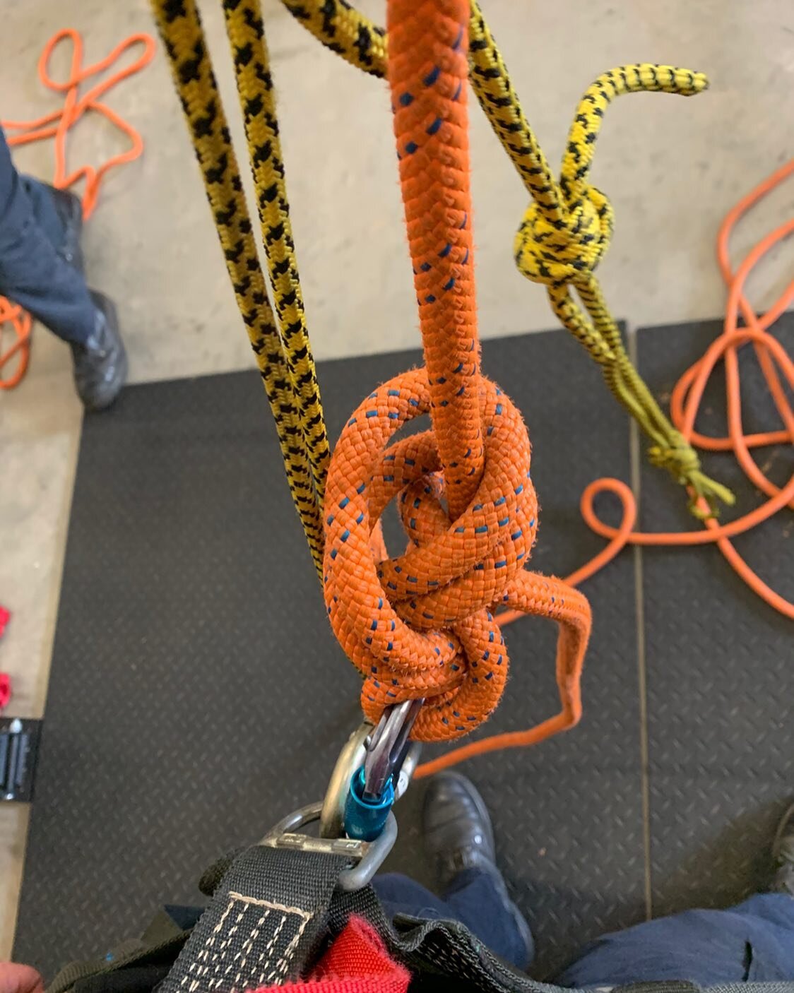 Today members took the time to go over some personal rope skills which included ascending and descending. When ascending we used a set of Purcell Prusiks. While descending we repelled using a Munter hitch. To add to the challenge, knots were required