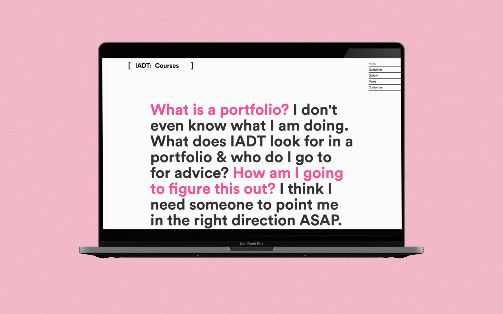 Website / IADT Portfolio Micro-site