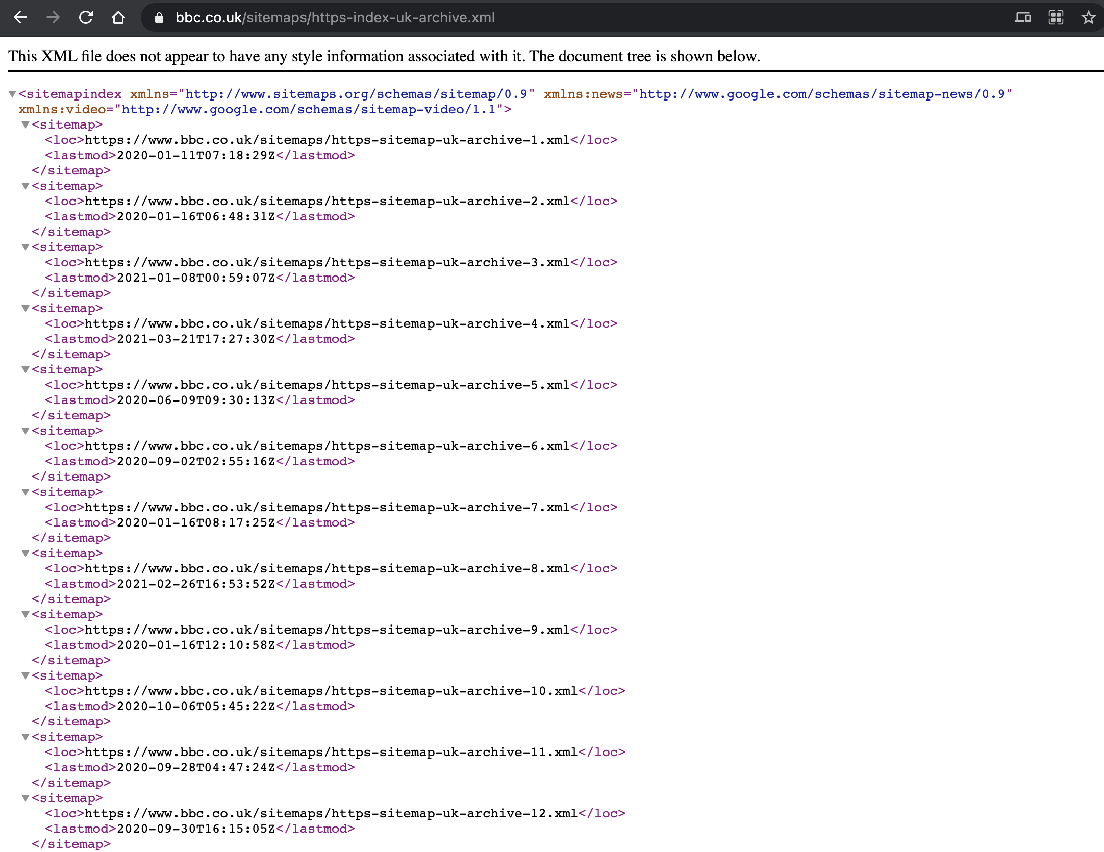 Source: Screenshot BBC website (taken March 2021)