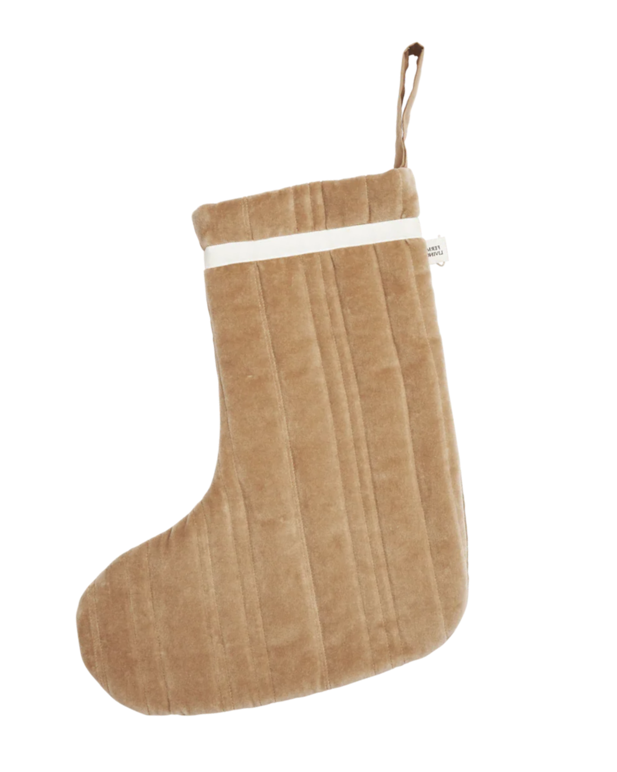  Ferm Living Velvet Stocking - £45  
Such a beautiful classic - I love the vertical quilting and it also comes in Green and Cream!