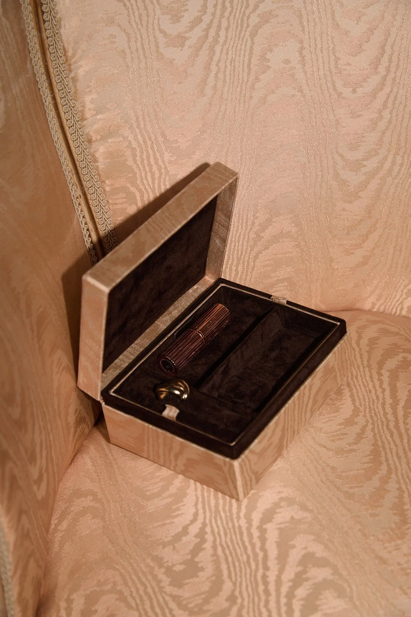  CC Moulton Jewellery Case - £360  A good jewellery box is hard to find, but this one ticks every box. I've wanted to drape their Moire somewhere in my home for years, so for the moment this is the next best thing!