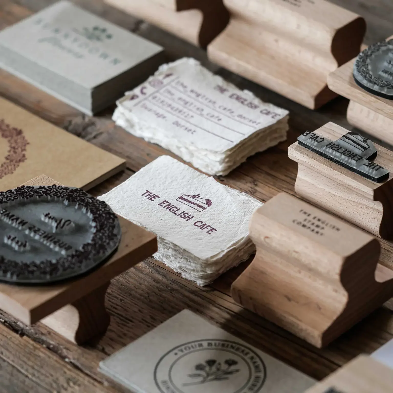  The English Stamp Company Custom Stamps - from £18  
Or I love the idea of creating our own stamps each year - you can upload a hand drawn picture and they’ll make it into a bespoke stamp!