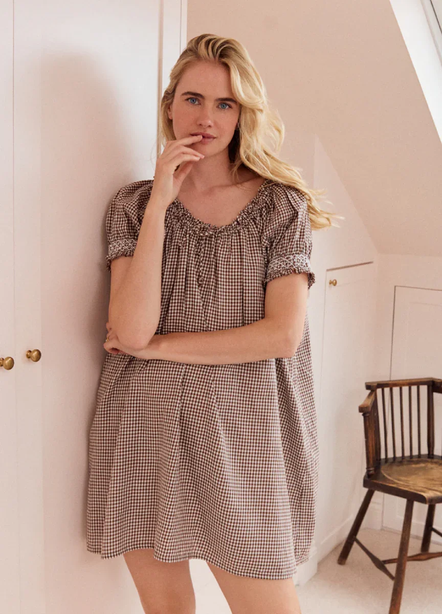  If Only If Clover Choc Gingham Nightie - £105  
I live in If Only If nighties and I love this shorter version, if only it came with plane ticket to somewhere warm?
