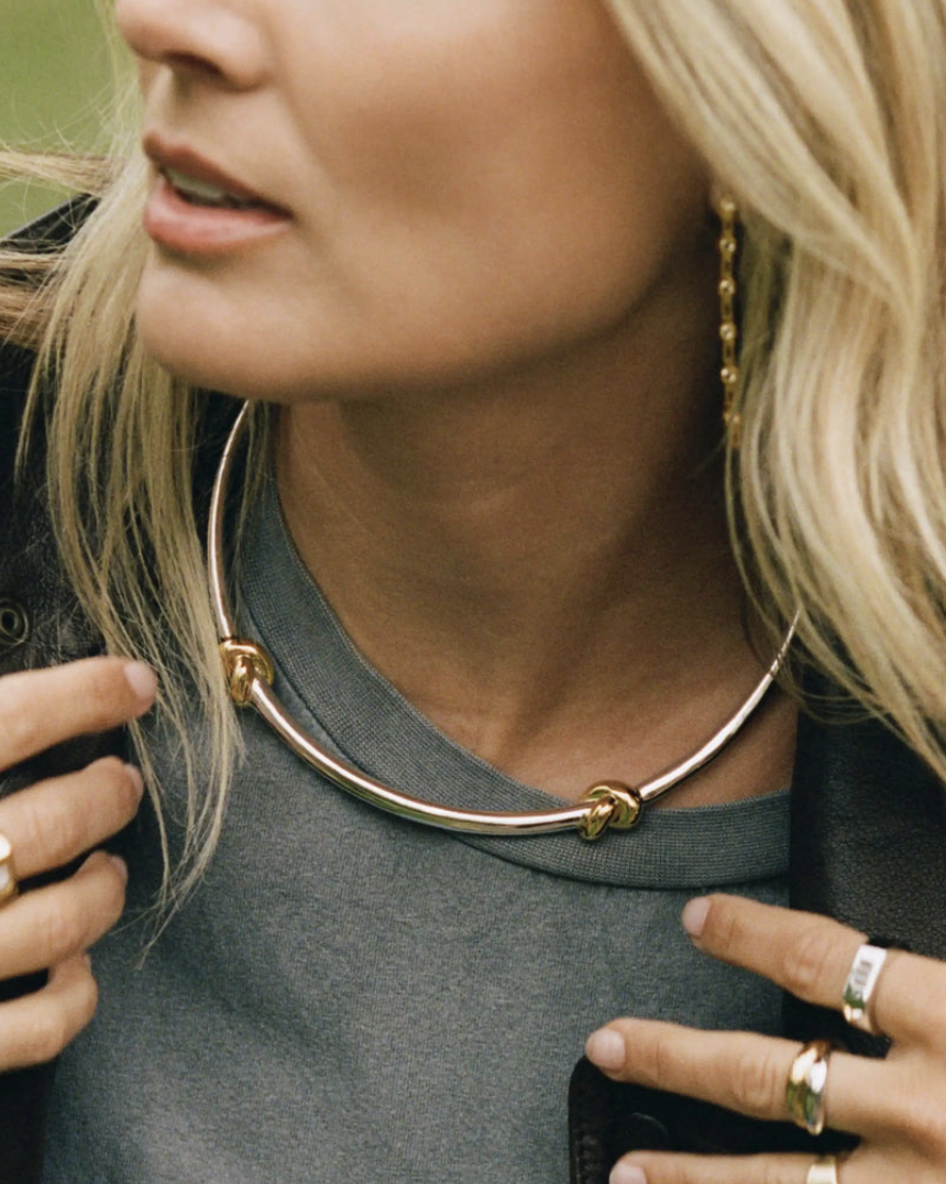  Missoma Lucy Williams Knot Torque Necklace - £249  
There's a reason  Lucy Williams  has been collaborating with Missoma for over ten years now, they just nail it every time. I love the mixed metal and fixed shape on this! 
