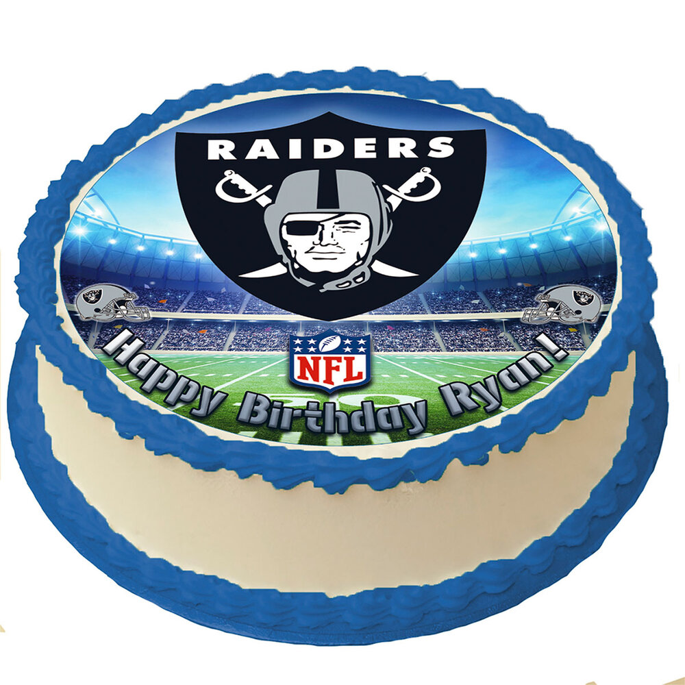 Oakland Raiders Edible Cake Toppers Round – Cakecery
