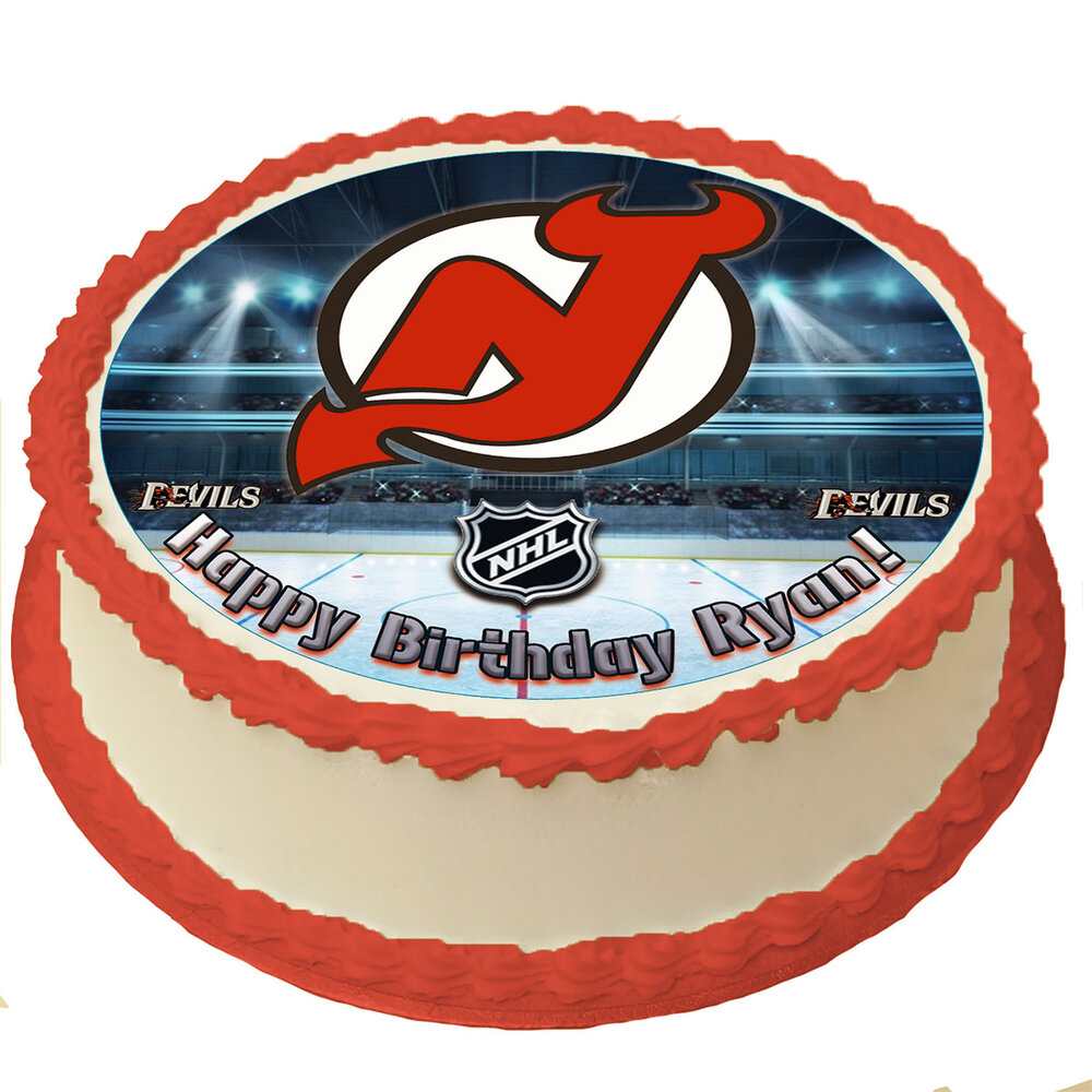 New Jersey Devils Logo Sports NHL National Hockey League Edible