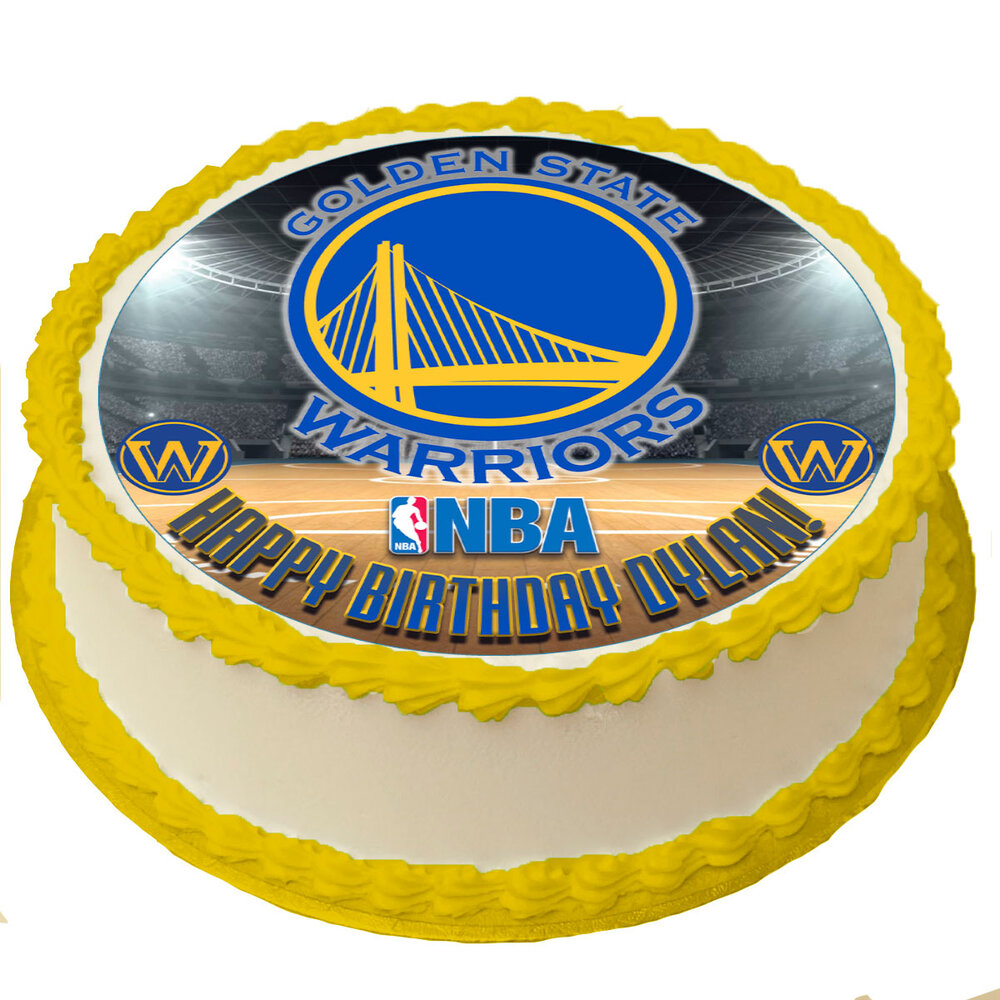 Golden State Warriors Edible Cake Toppers Round – Edible Cake