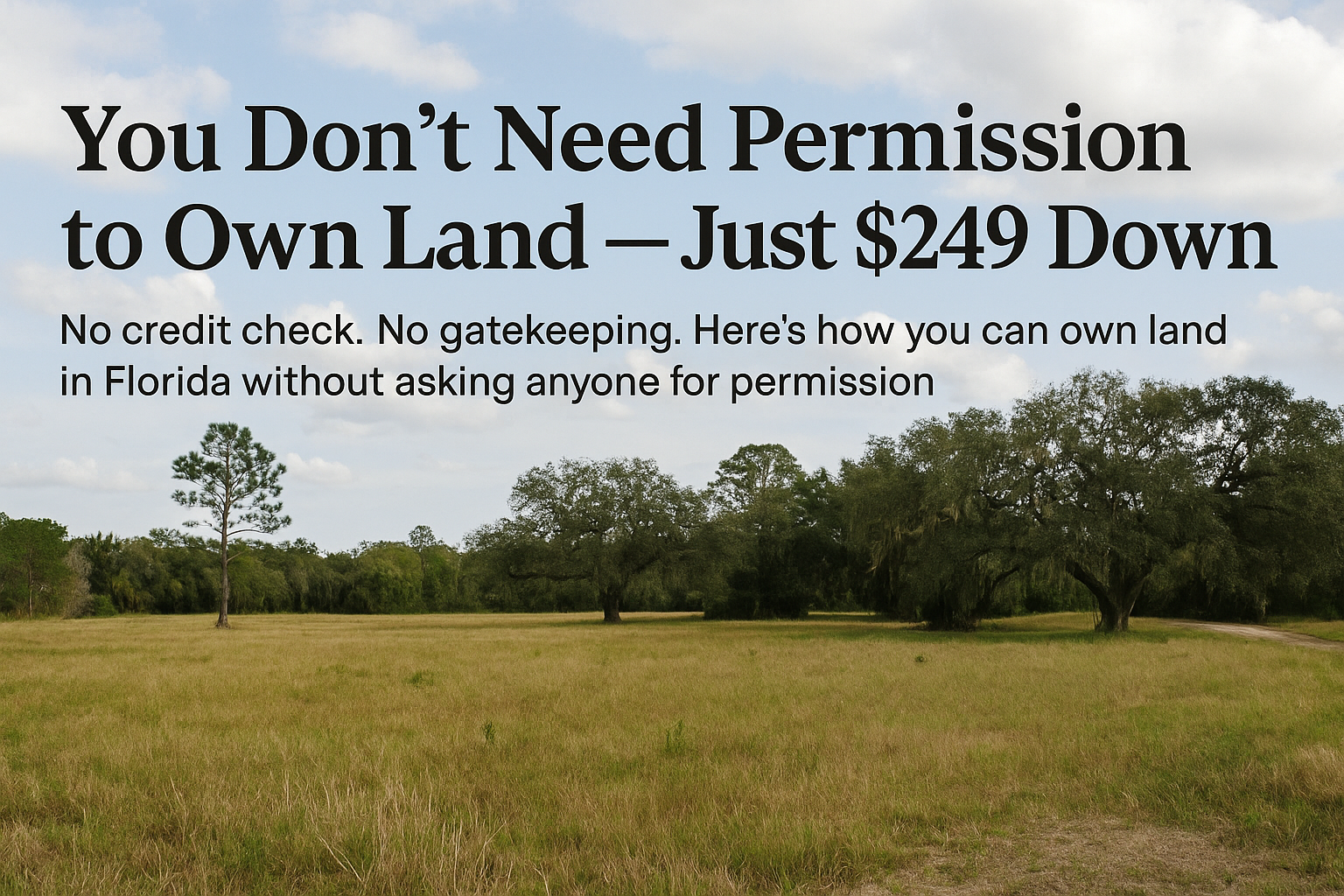 You Don’t Need Permission to Own Land (Just $249 Down)